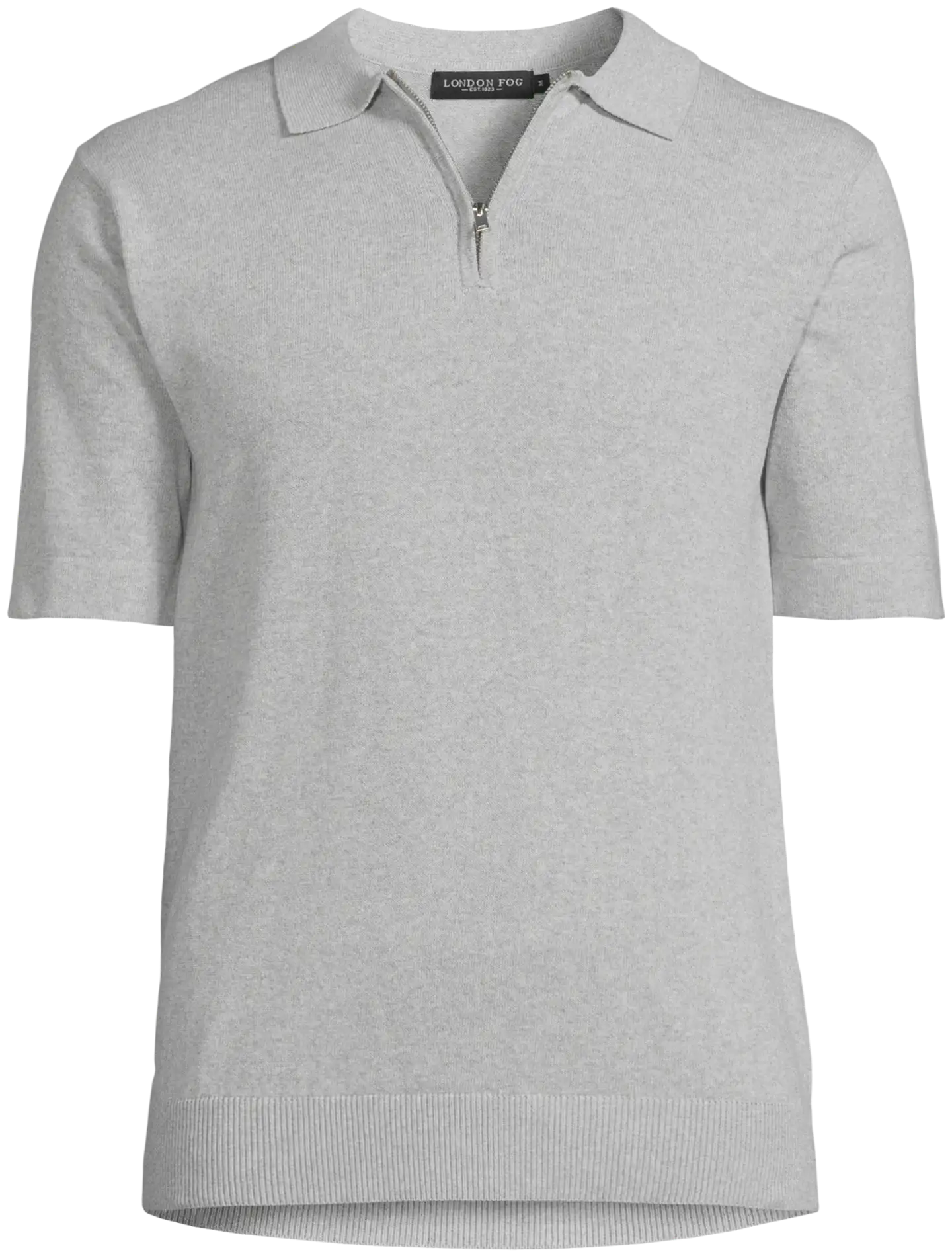 London Fog miesten lyhythihainen neulepaita 195LF03262 - Light Grey melange - 2