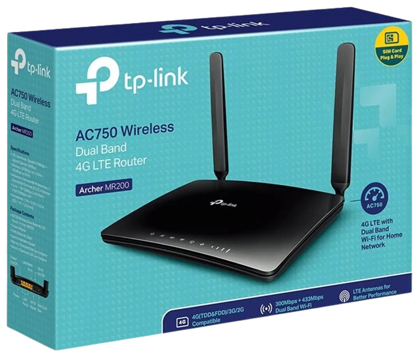 TP-Link Archer MR200 4G/LTE AC750 wifi reititin - 4