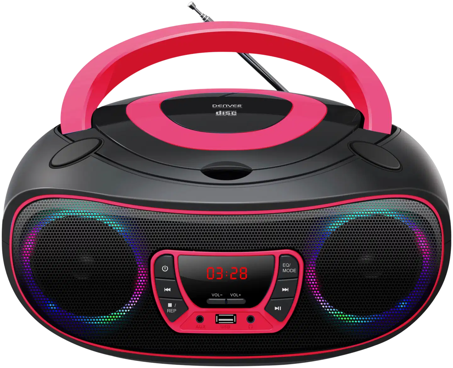 Denver kannettava CD-radio TCL-212BTP musta/pinkki - 1