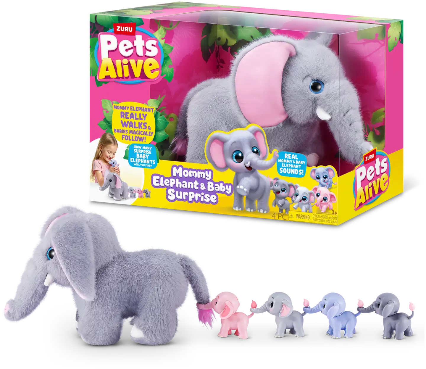 Pets Alive Mommy Elephant and Baby Surprise by ZURU - 1