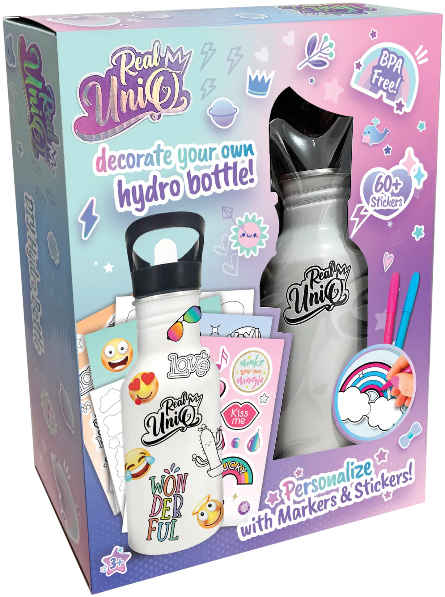 Real UniQ DIY Hydro Bottle -juomapullo 21 cm, koristele itse - 2