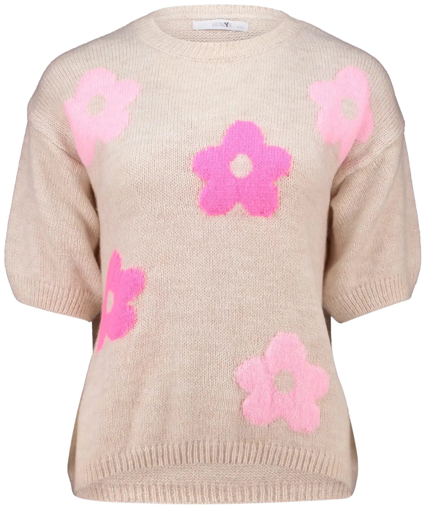 Hailys naisten neule sk fl44owi unf-3372 - beige/pink flower - 1