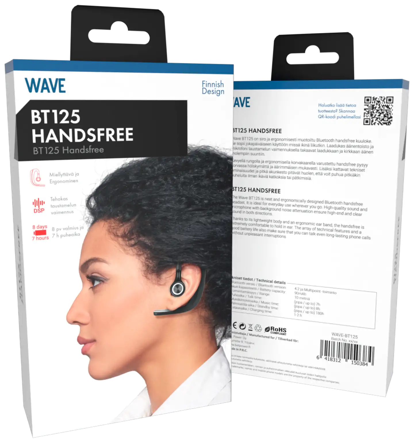 Wave BT125 Bluetooth handsfree, Musta - 5