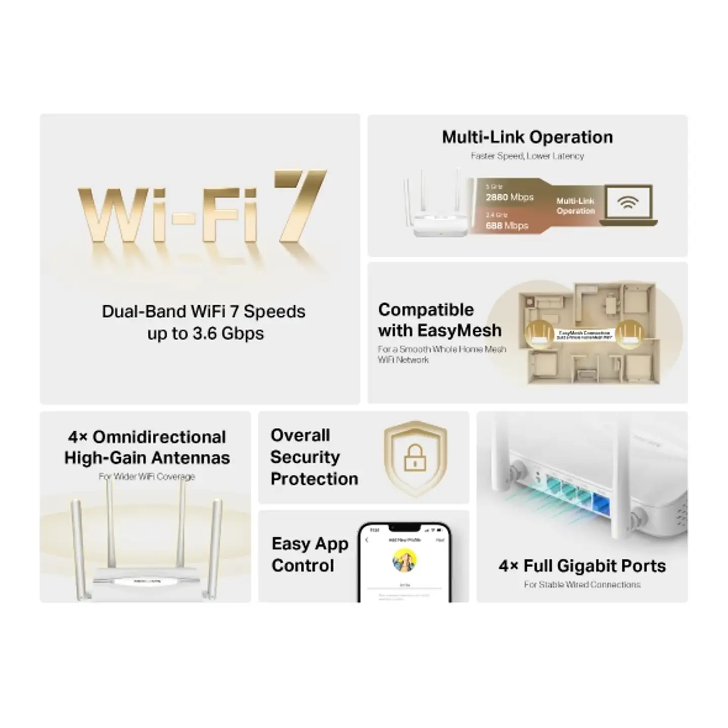 Mercusys reititin MR25WBE Wifi7 - 7