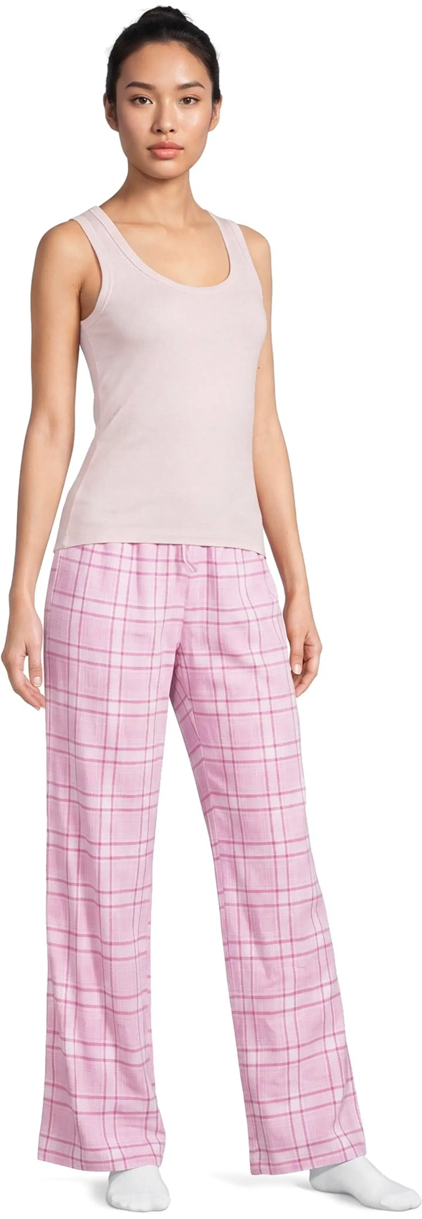 Actuelle naisten flanellihousut 212A382612 - Red check - 4