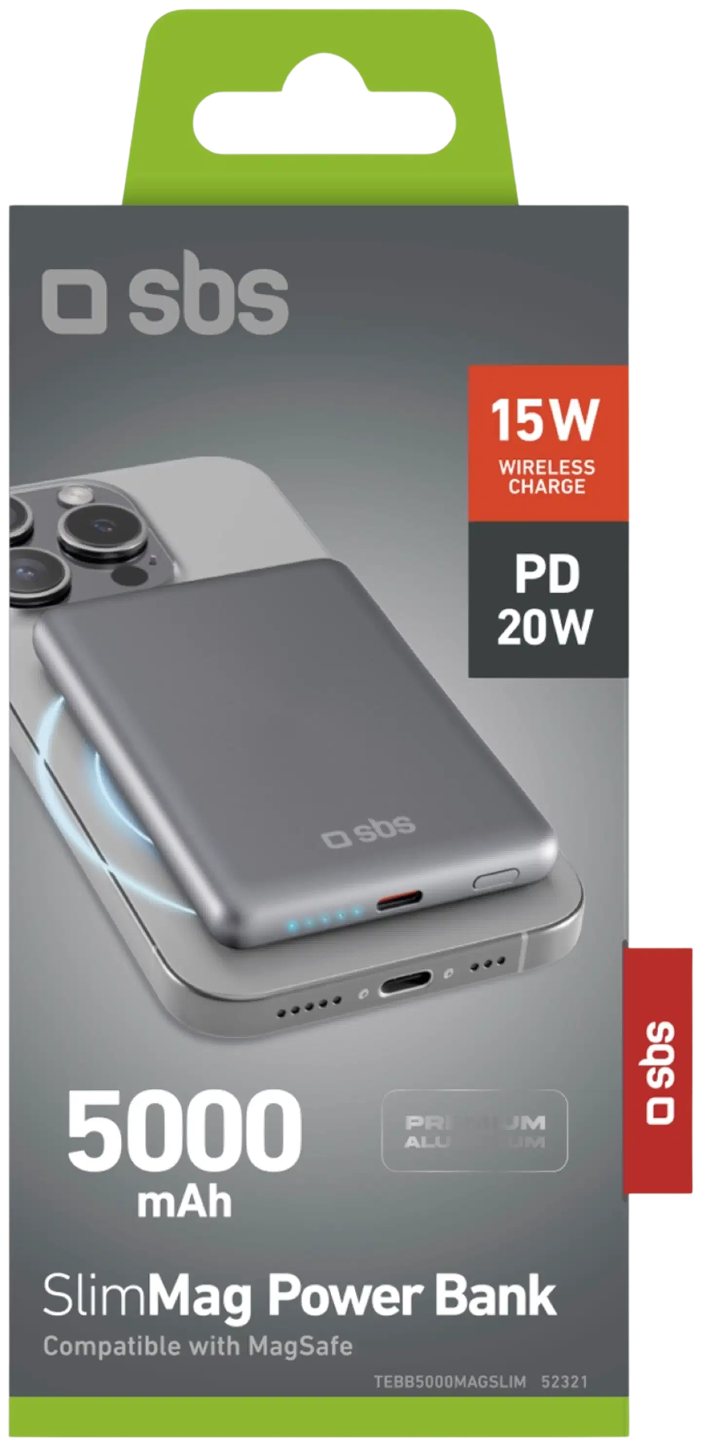 SBS varavirtalähde Magsafe Slim 5000 Mah hopea - 2
