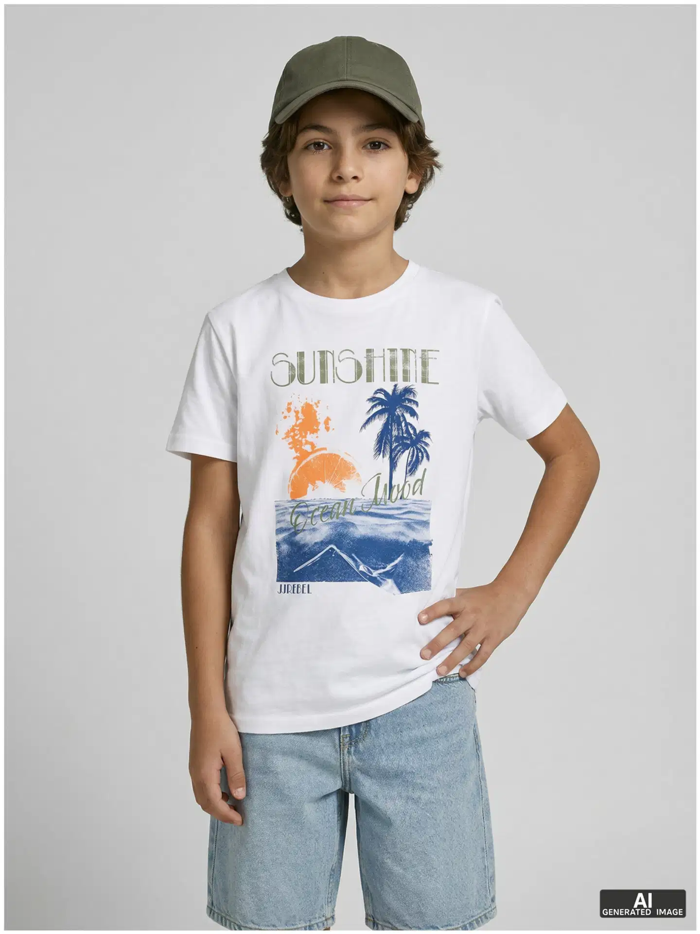 JJ Rebel lasten t-paita - Bright white - 2