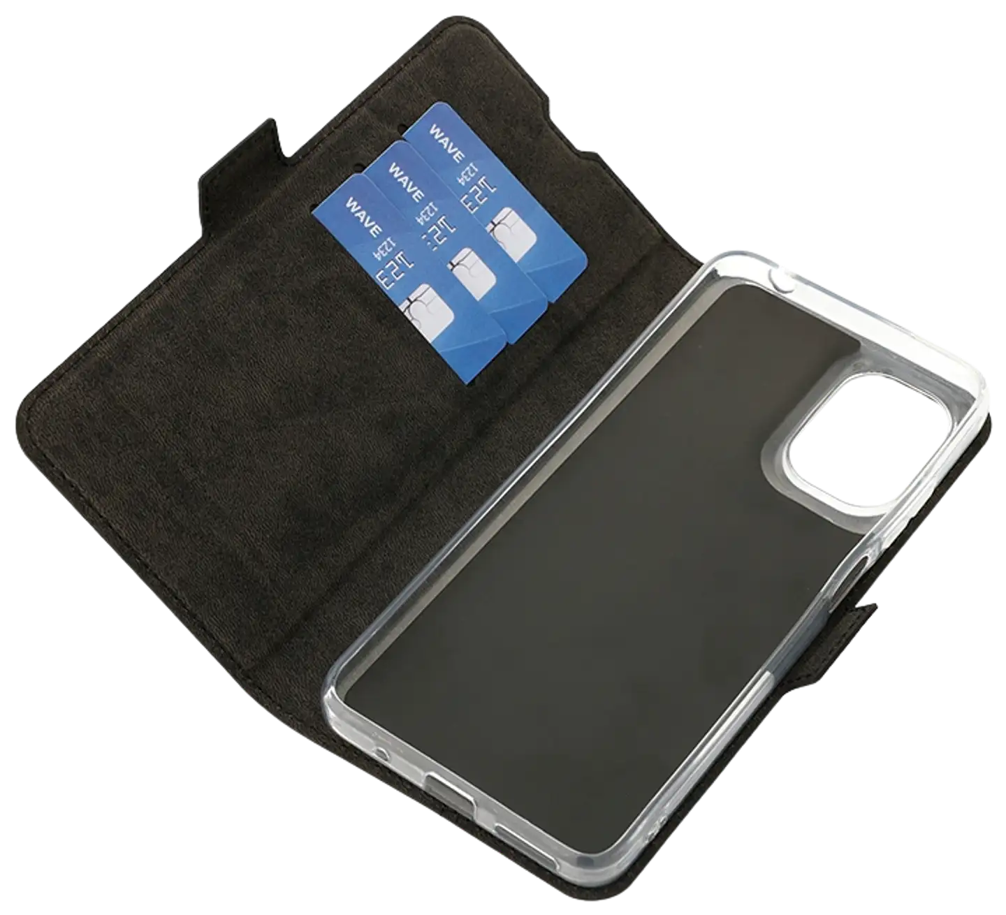 Wave Book Case, Motorola Moto G05, Musta - 4
