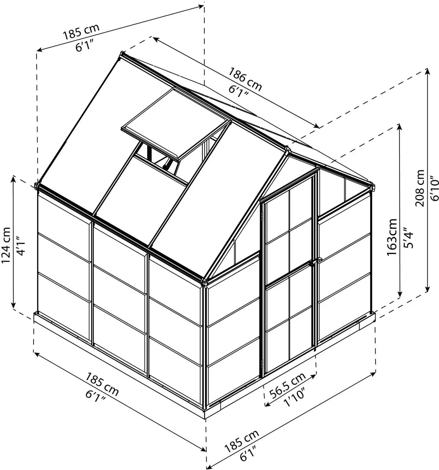 Kasvihuone Canopia Hybrid 6x6/3,4m2 - 7