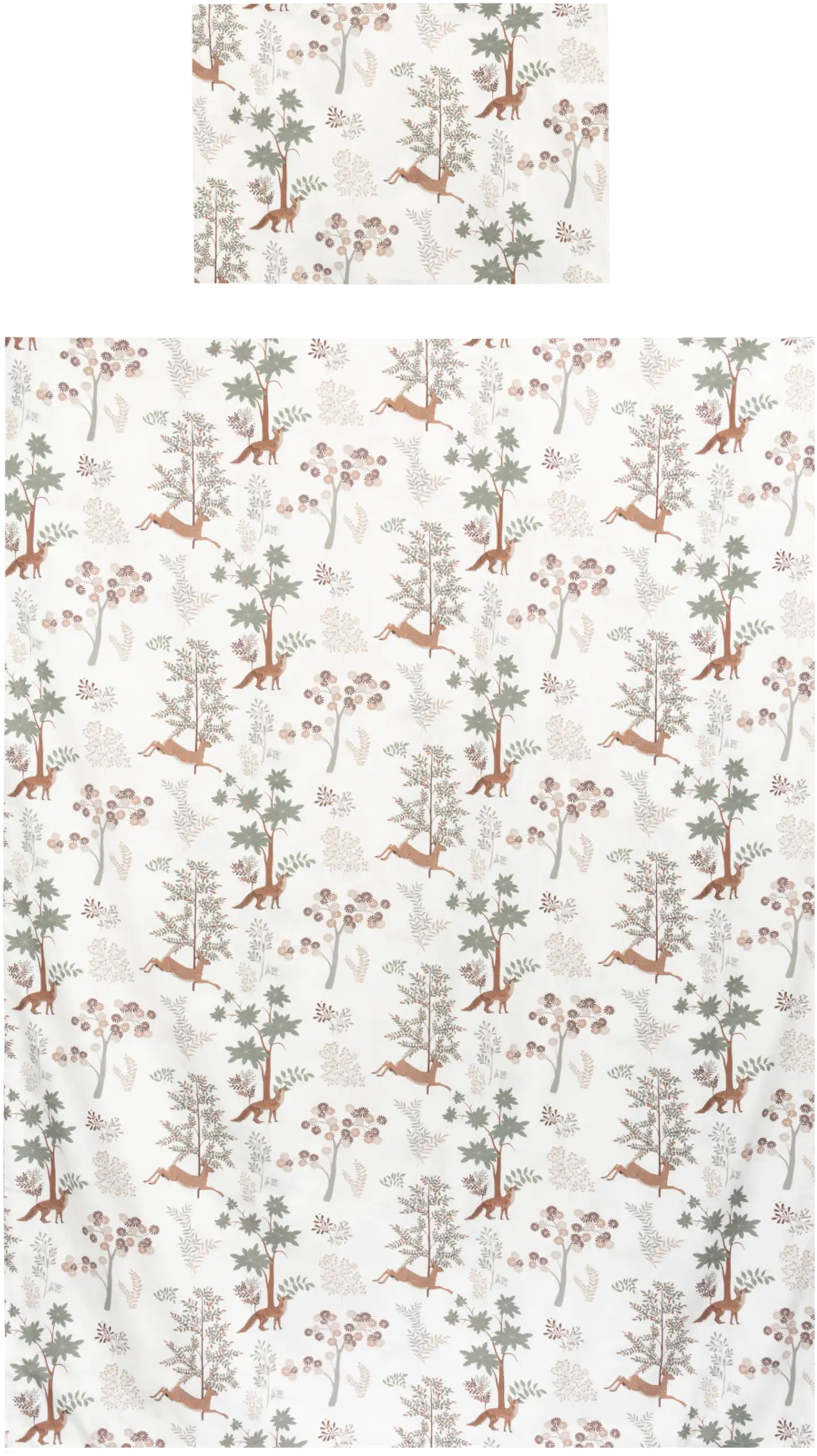 Ciraf lasten pussilakanasetti Fairytail Forest 120 x 160 + 40 x 60 cm vihreä/beige/harmaa/valkoinen - 1