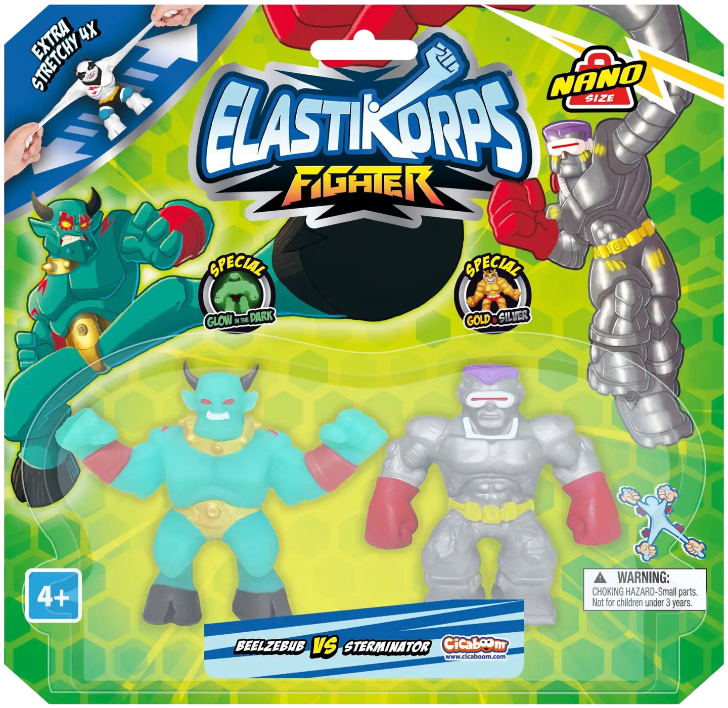 Elastikorps Nano Fighters -kamppailufiguurit 2 kpl - 2