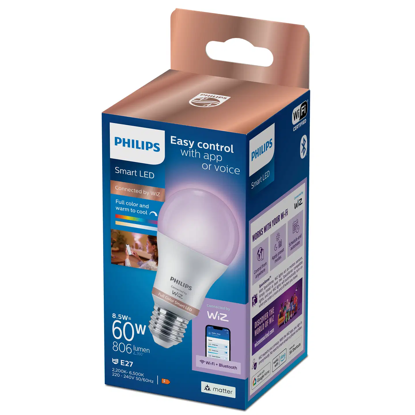 Philips Smart Lighting LED-filamenttilamppu 9W A60 E27 2200-6500K 806lm RGB - 4