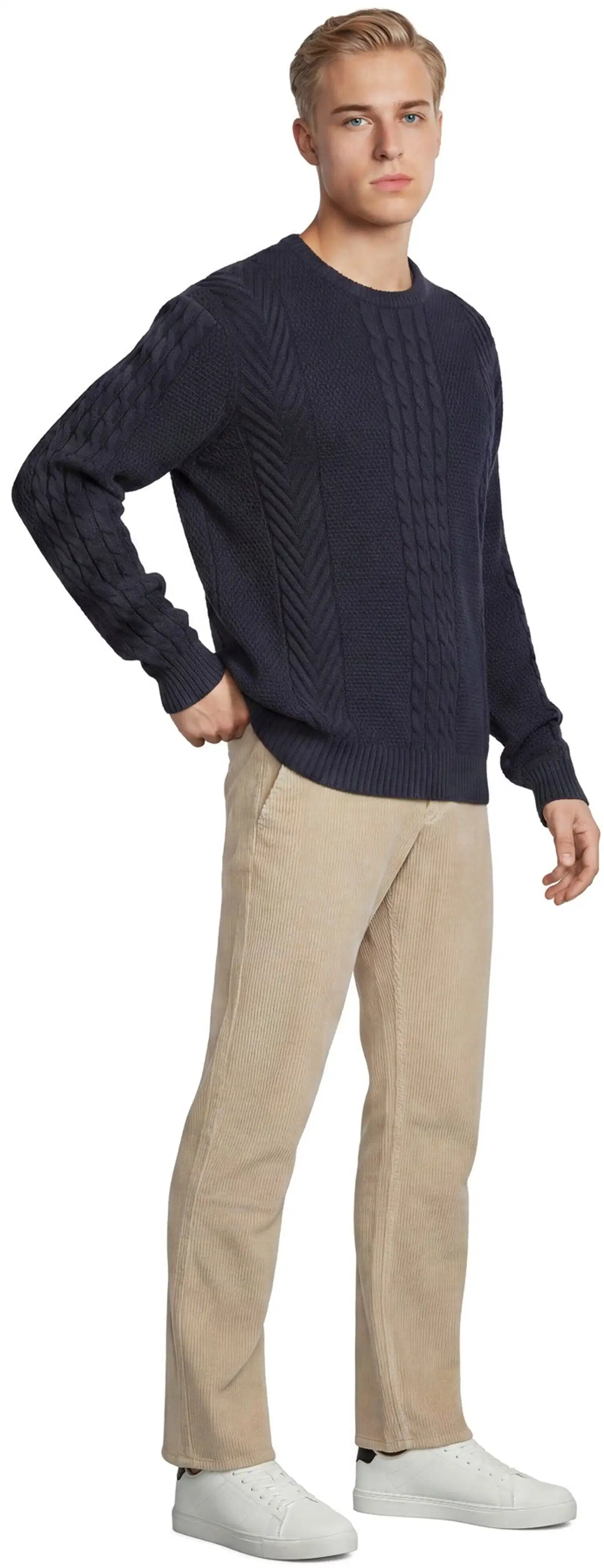 WKLY. miesten palmikkoneule 195W312661 - Navy - 4