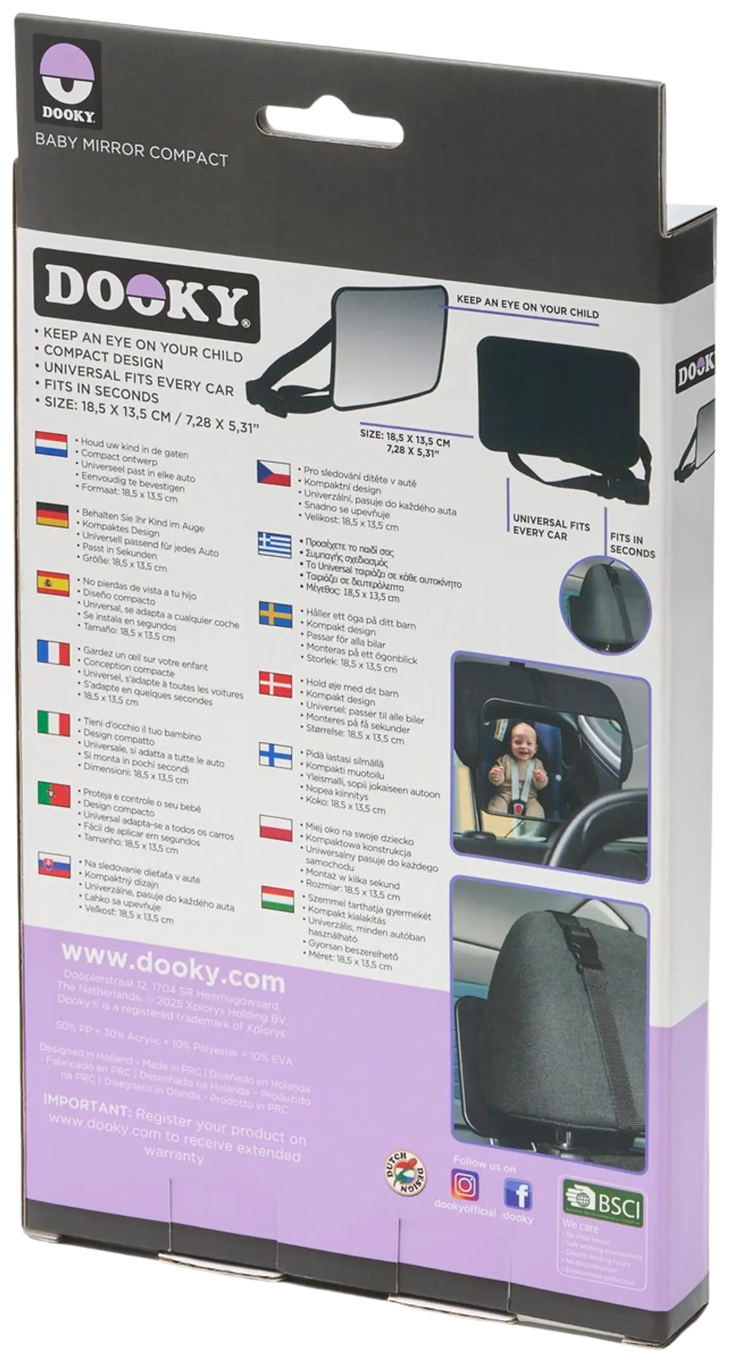 Dooky takaistuimen turvapeili 18,5 x 13,5 cm - 4