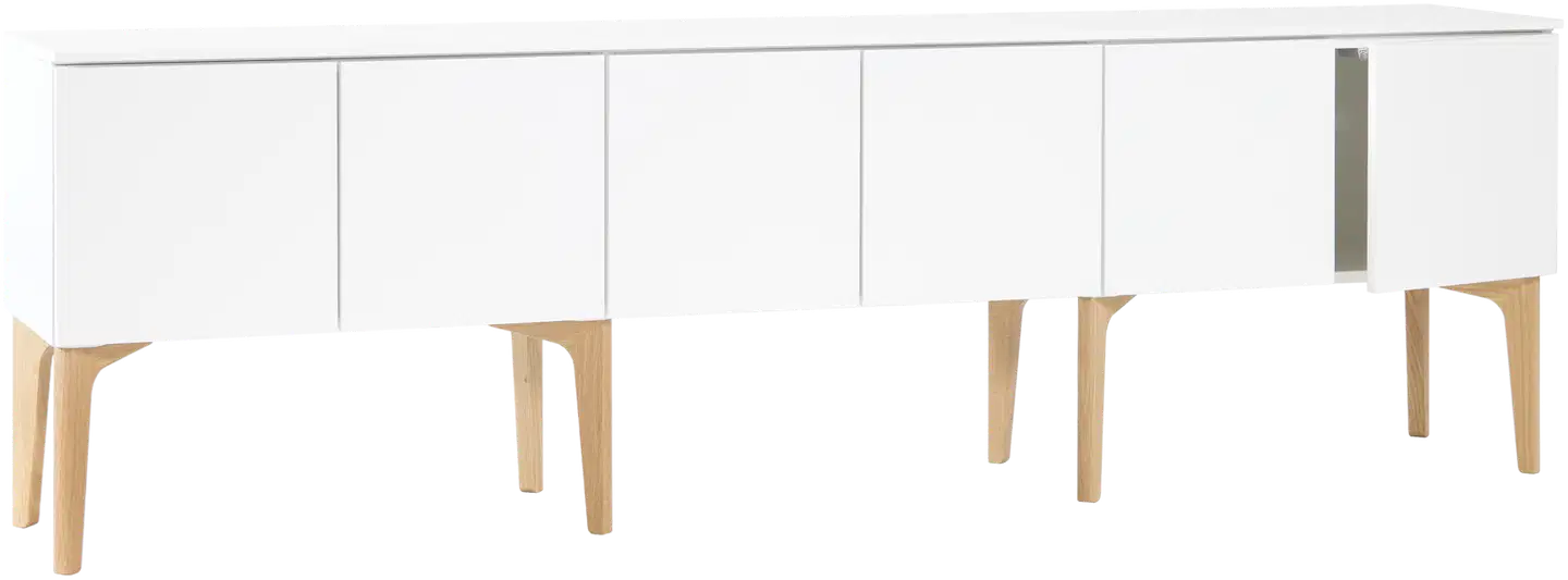 Lundia Fuuga tv-taso ovilla - Valkoinen ja tammi - 3