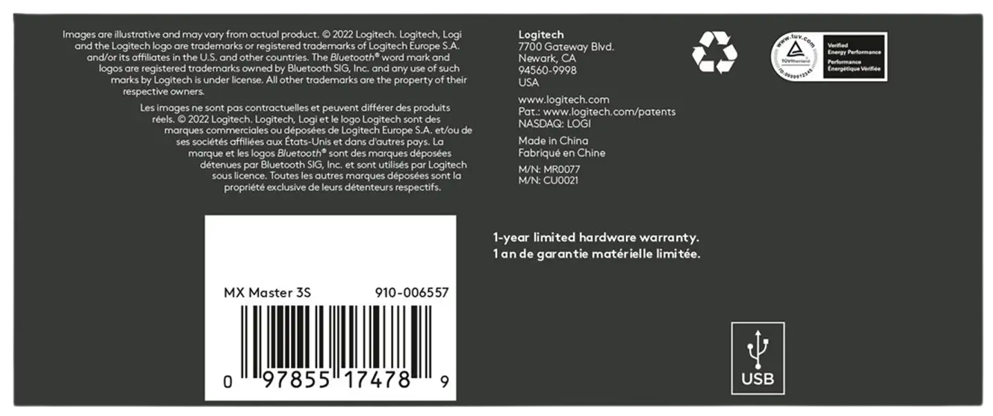 LOGITECH MX Master 3S Performance Wireless Mouse - GRAPHITE - 12