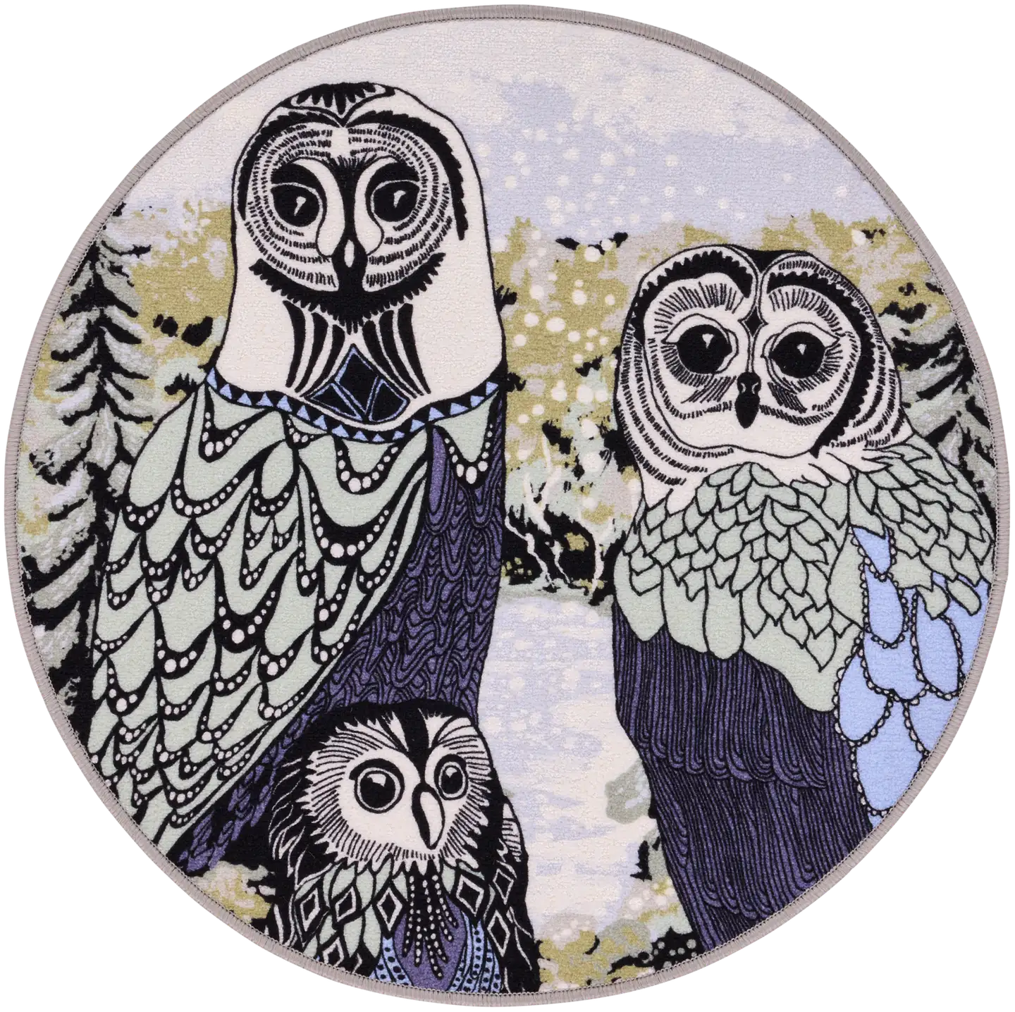 Vallila matto Huhuu  Ø 80 cm bluegreen - 1