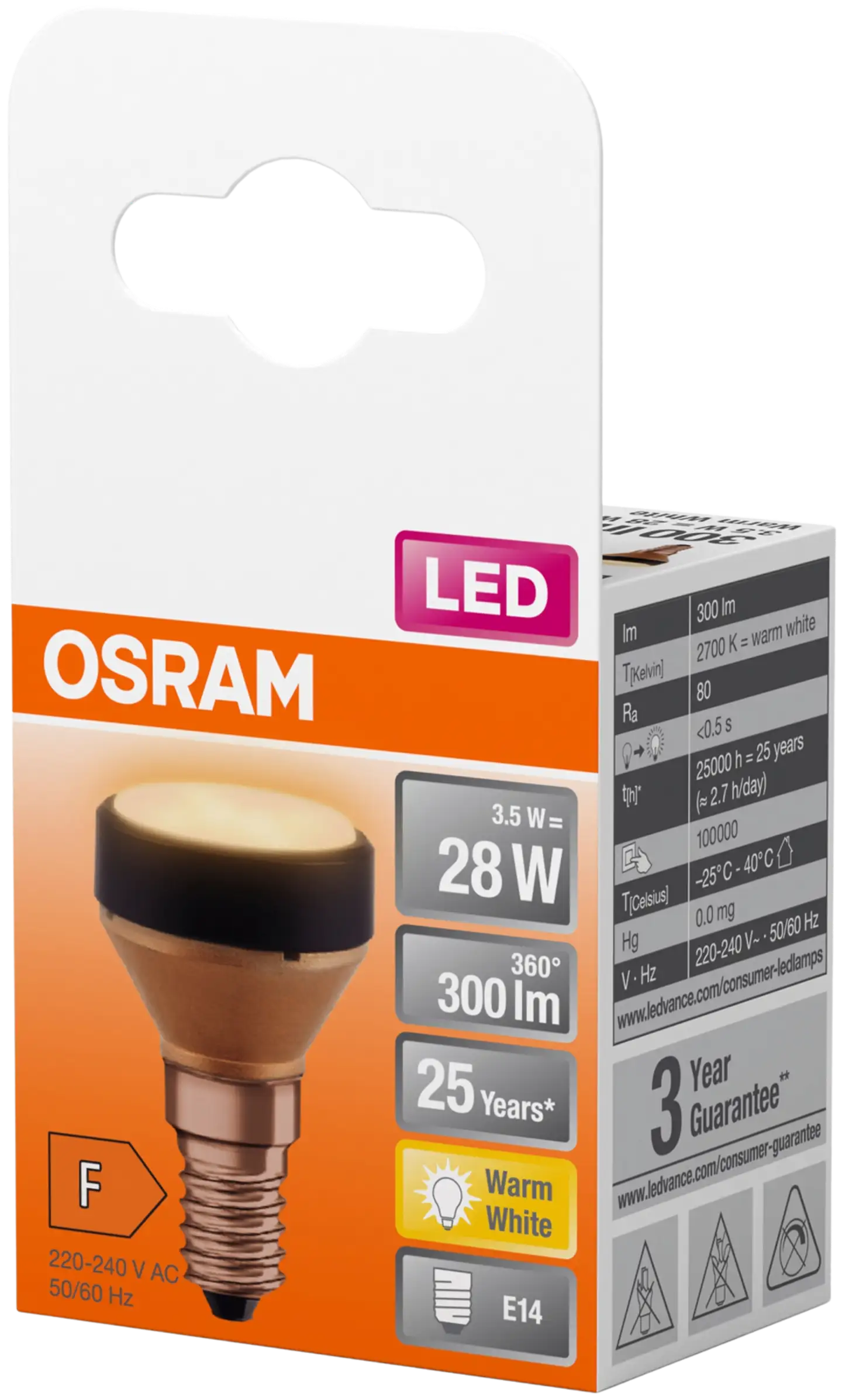 OSRAM LED-lamppu Star Flat 3,5W 2700K 300lm E14 - 2
