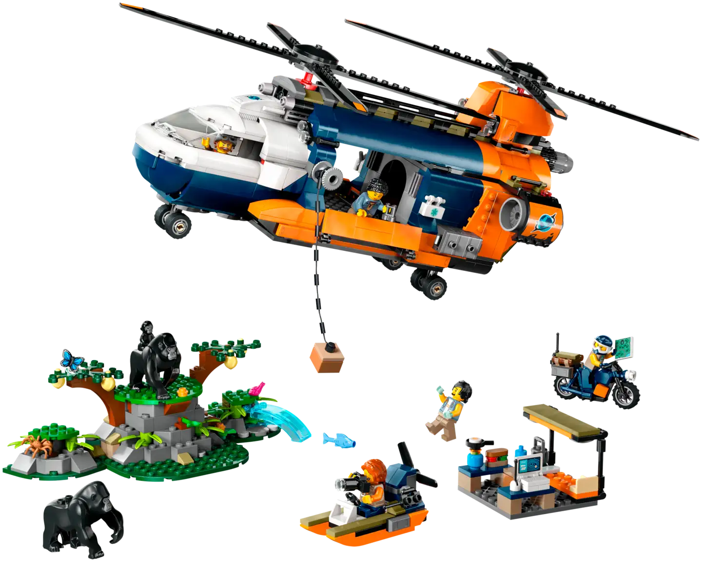 LEGO City Exploration 60437 Viidakkotutkijan helikopteri leirissä - 5