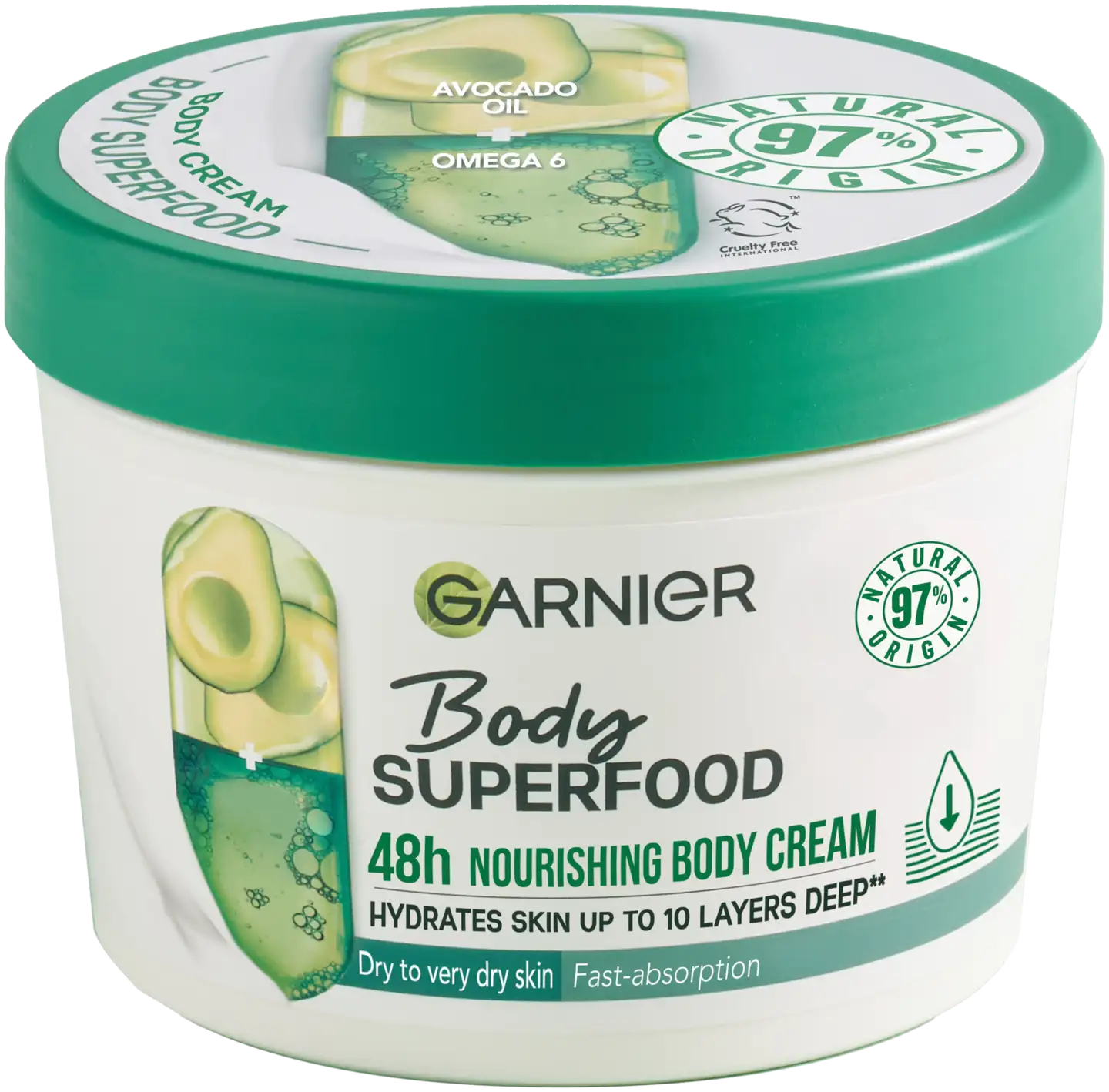 Garnier Body Superfood Avocado vartalovoide kuivalle iholle 380ml - 1