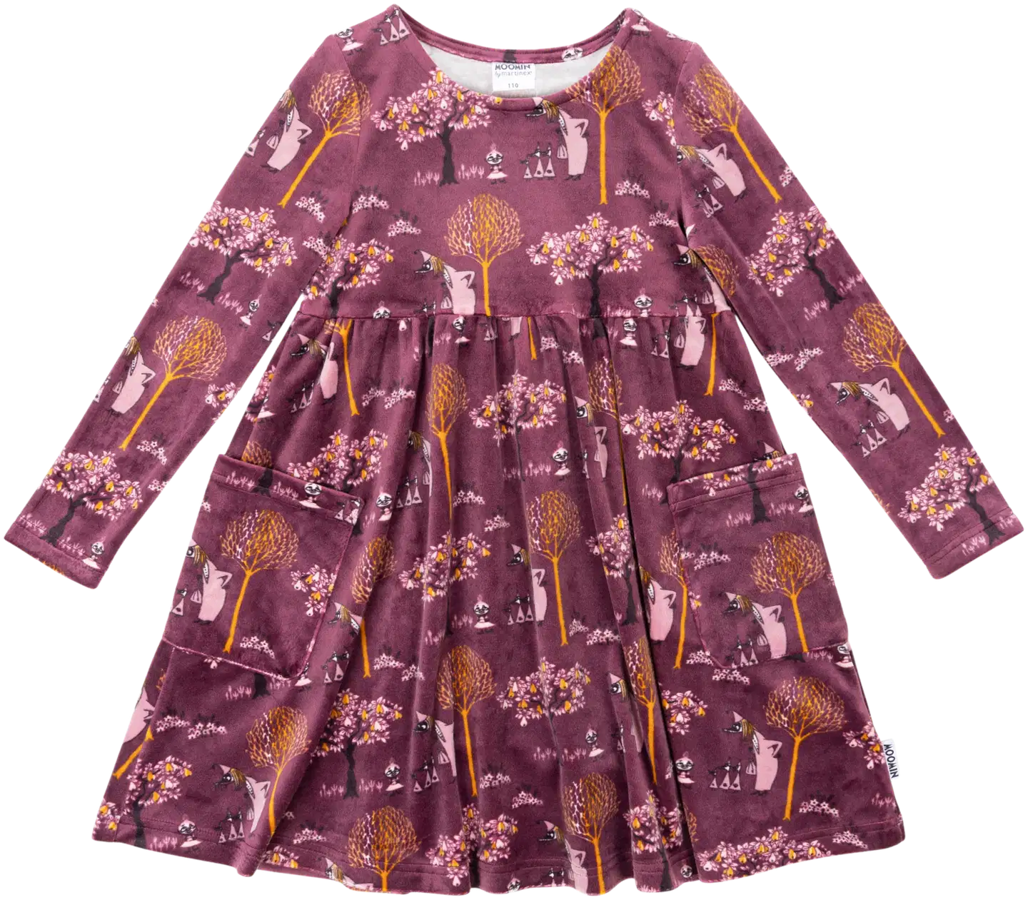 Muumi lasten veluurimekko Vilijonkka 593474 - burgundi - 1