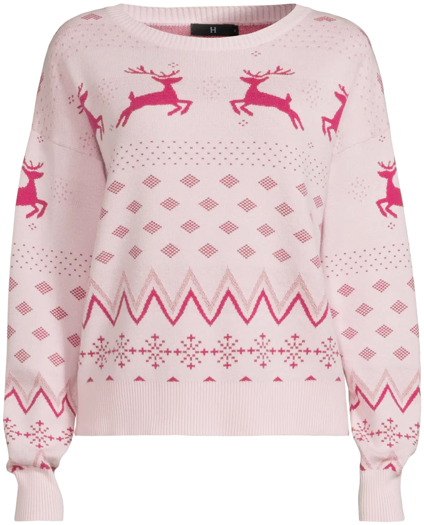 House naisten jouluneule jacquard 213HX42268 - Pink - 2