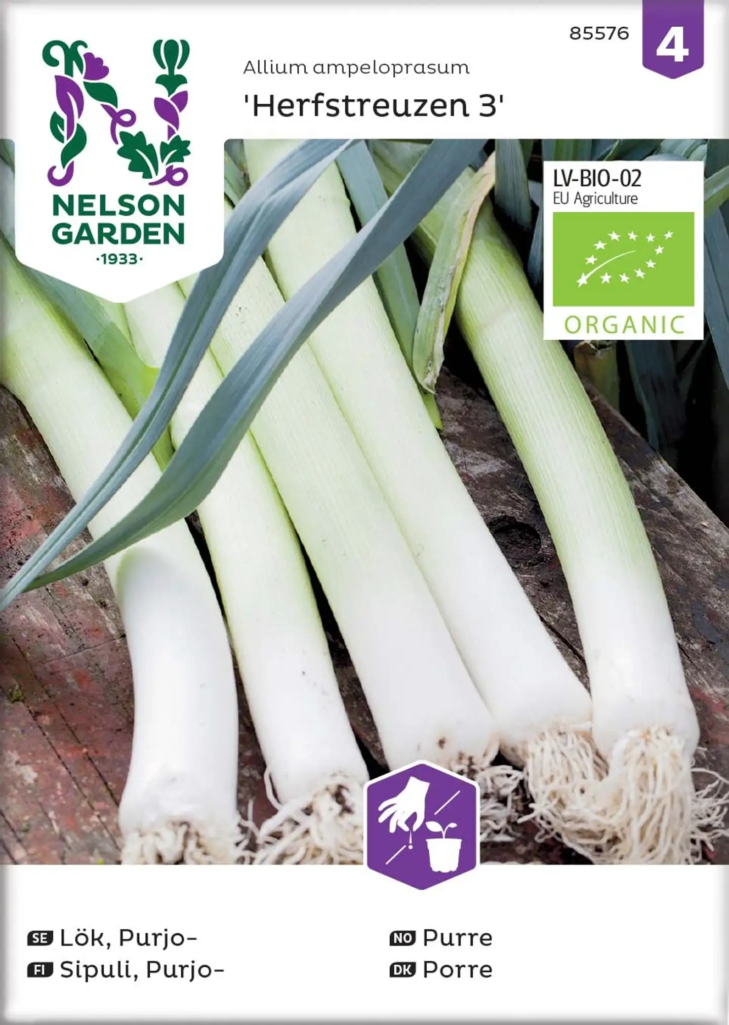 Nelson Garden Siemen Sipuli, Purjo-, Herfstreuzen 3, luomu