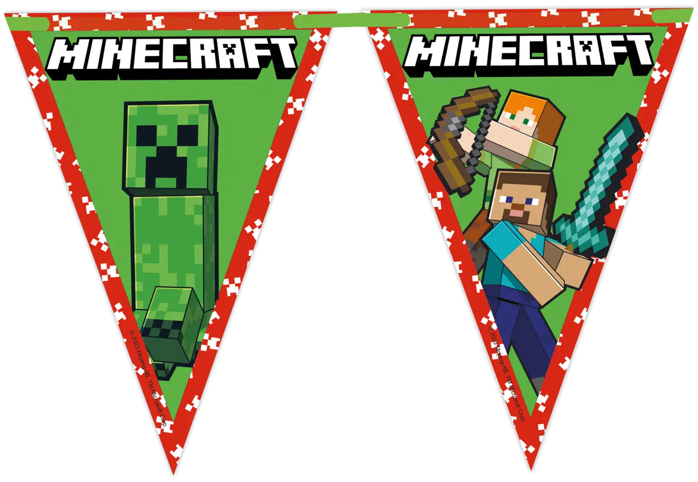 Decorata Party Minecraft FSC Paper Triangle Flag Banner