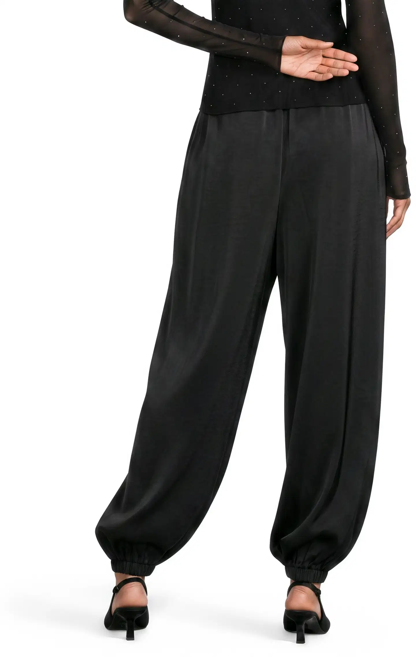 WKLY. naisten satiinijuhlahousut 222W126920 - Black - 3
