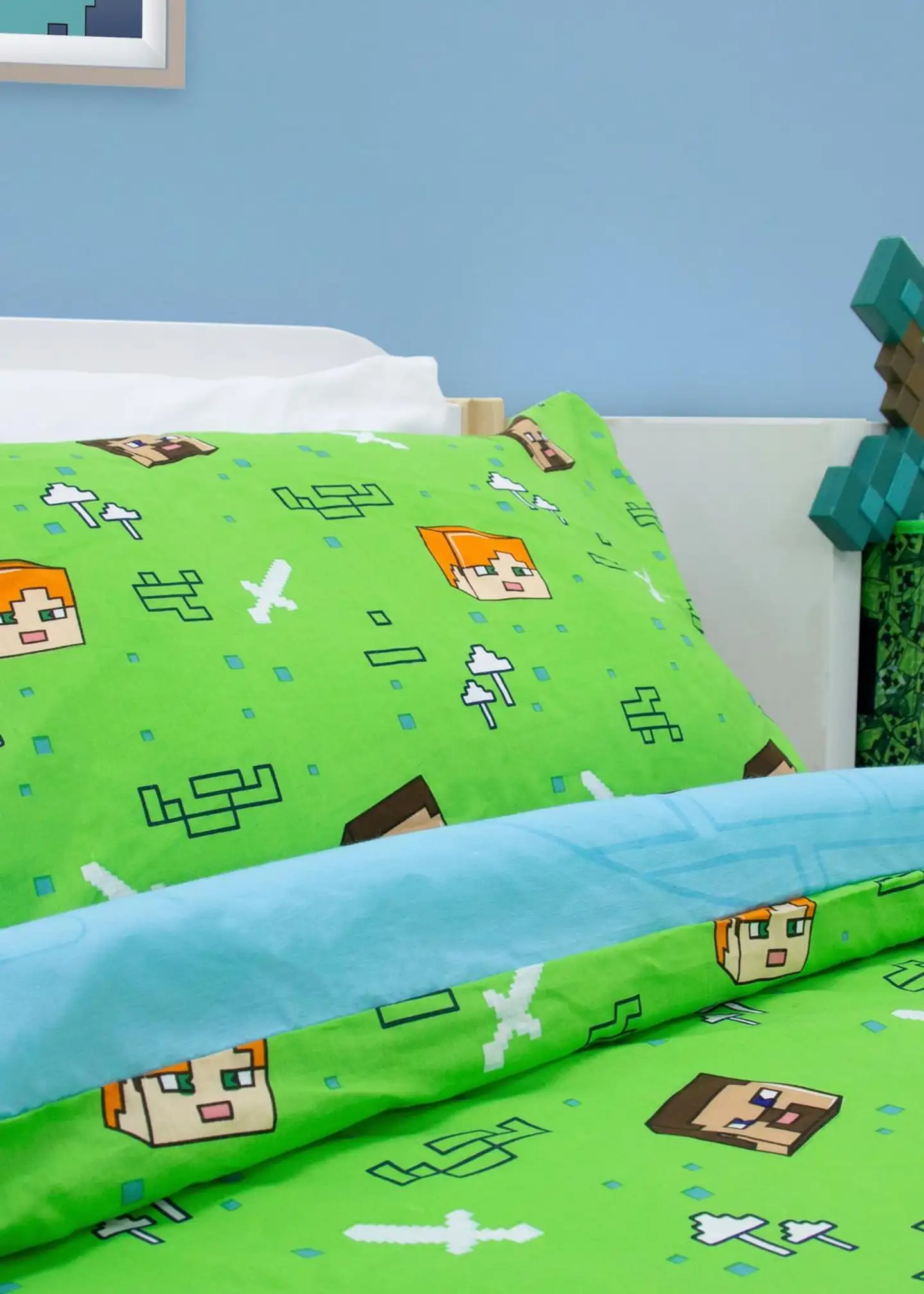 Lasten pussilakanasetti Minecraft 150x210 + 50x60 cm - 7