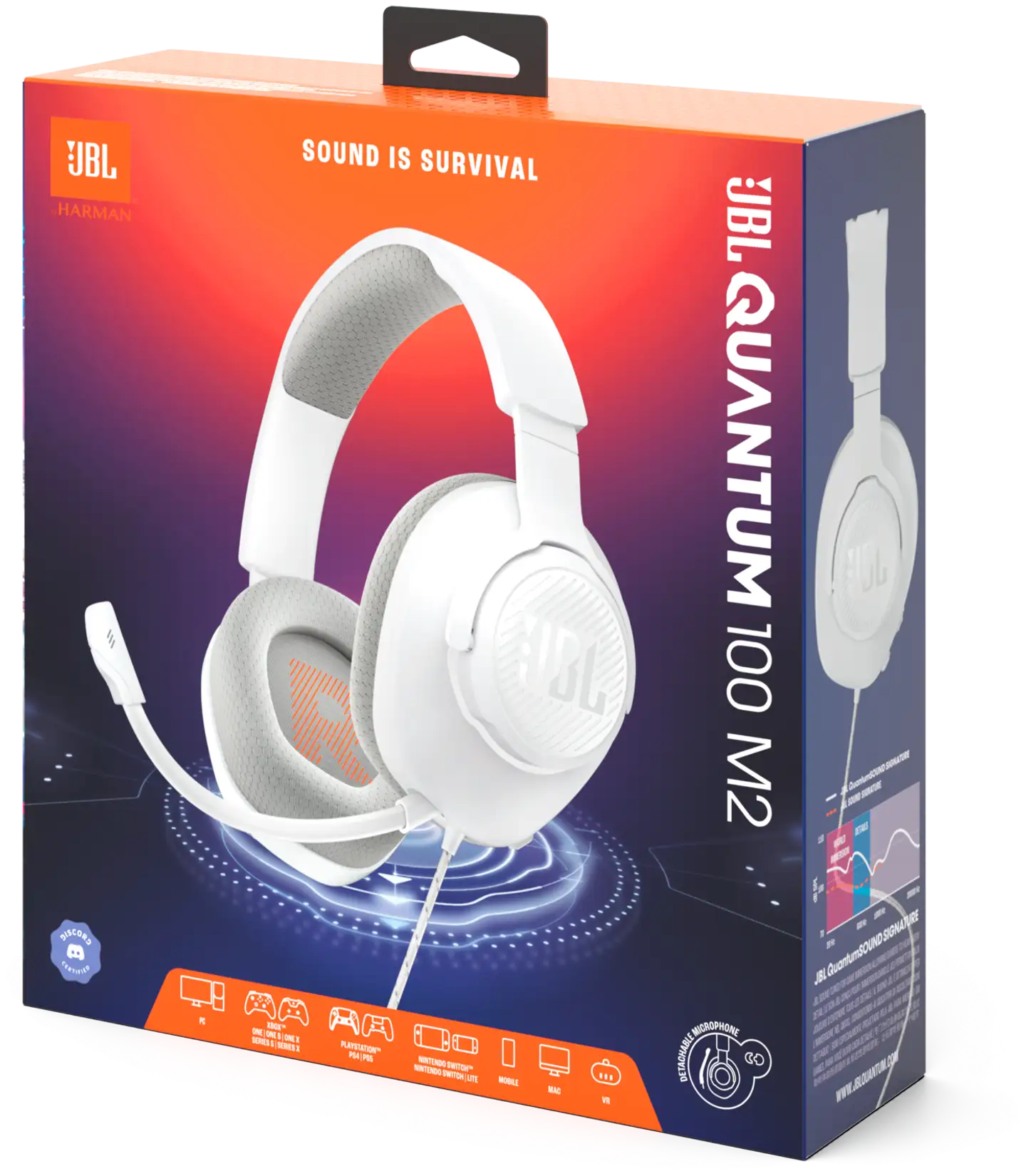 JBL Pelikuulokkeet Quantum 100 M2 valkoinen - 9