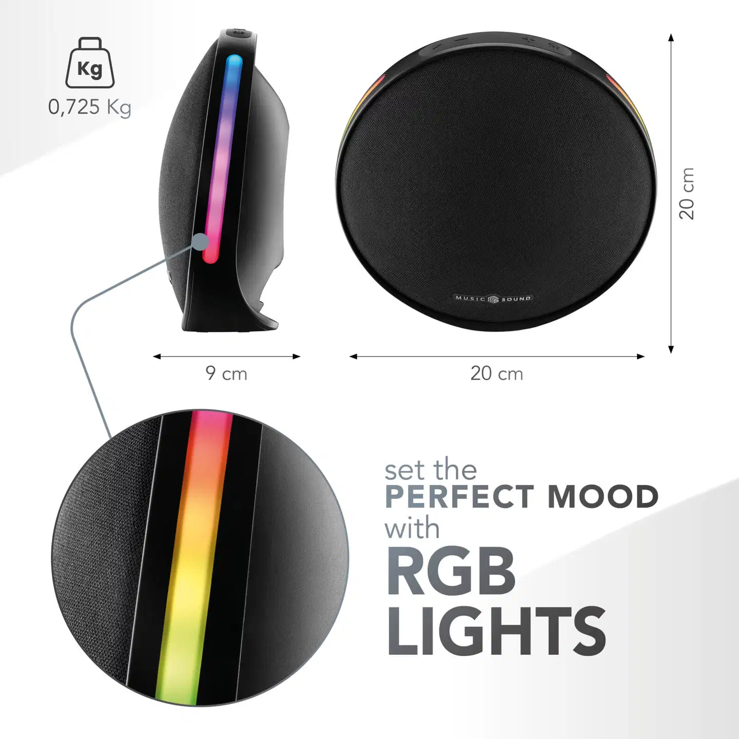 MusicSound Bluetooth kaiutin Vora musta - 4
