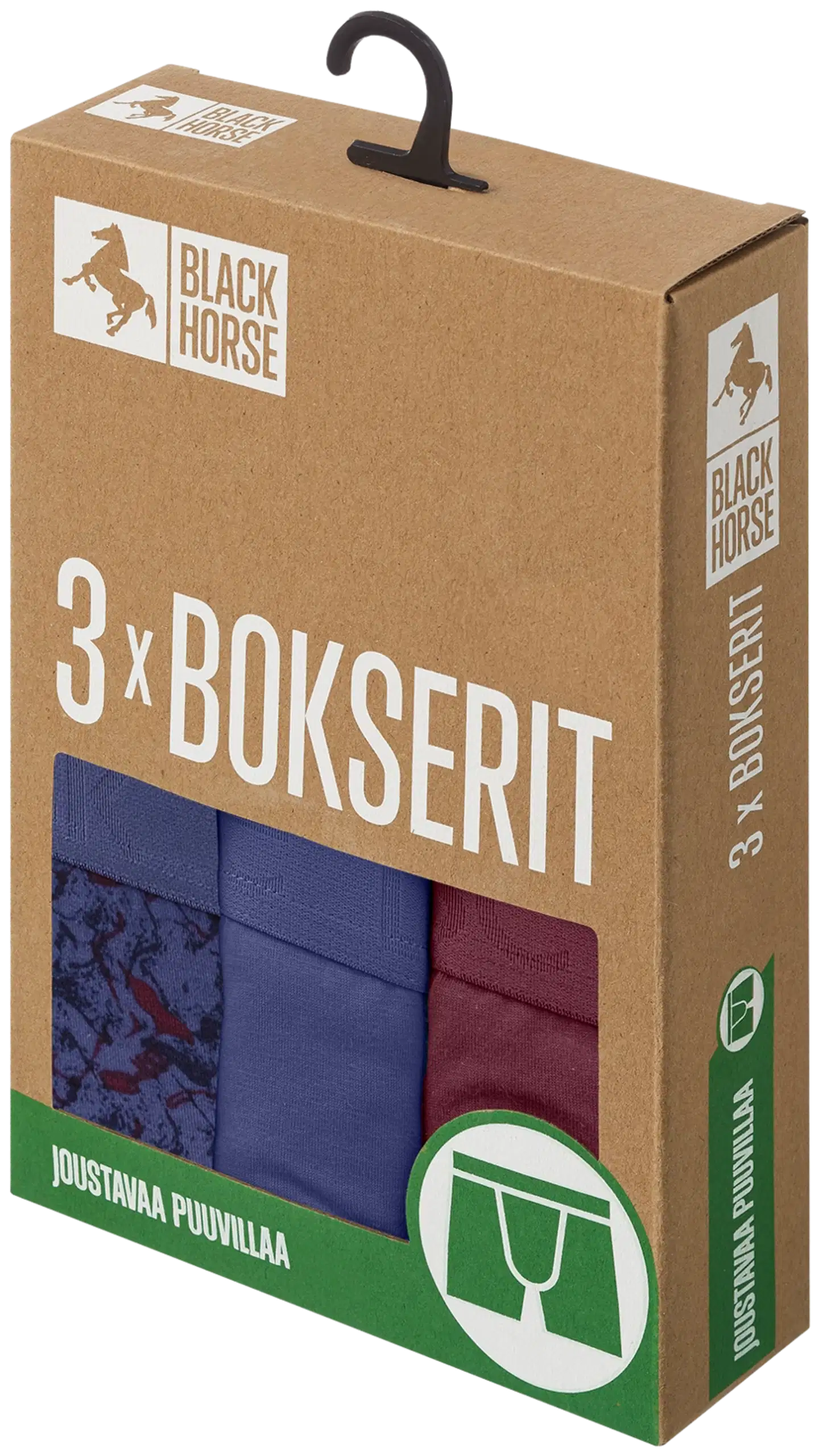 Black Horse miesten bokserit 3-pack I95 - Dark Berries - 2