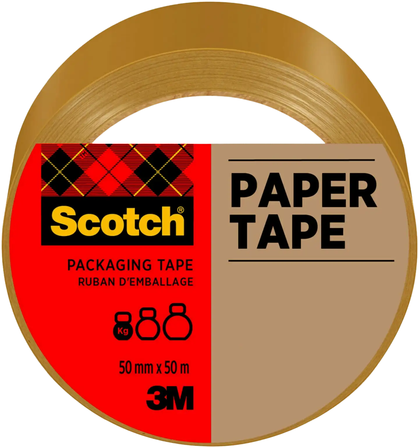 Scotch®-paperiteippi, ruskea, 50 mm x 50 m, 1 rulla/pakkaus