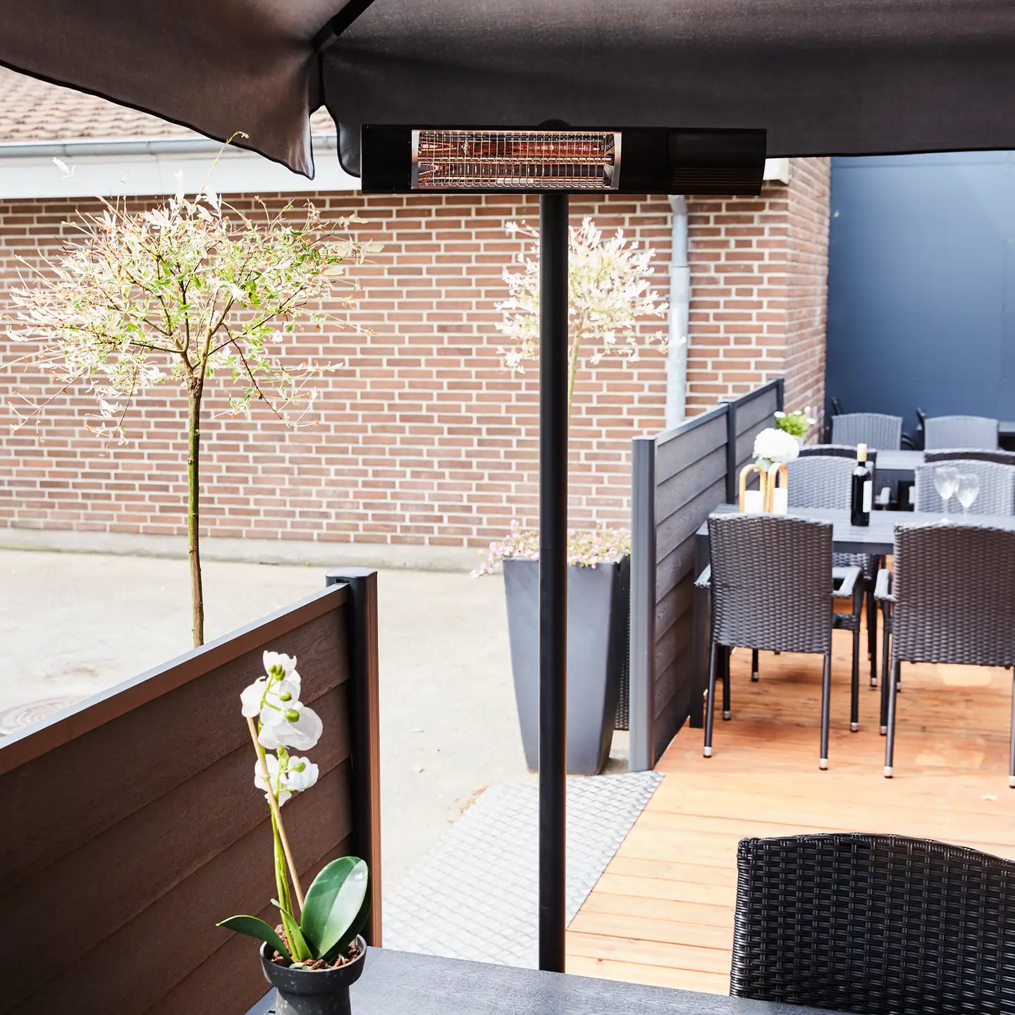 HORTUS Terassilämmitin 500/1000/1500W lattiamalli, kaukosäädin, RGT, musta - 8