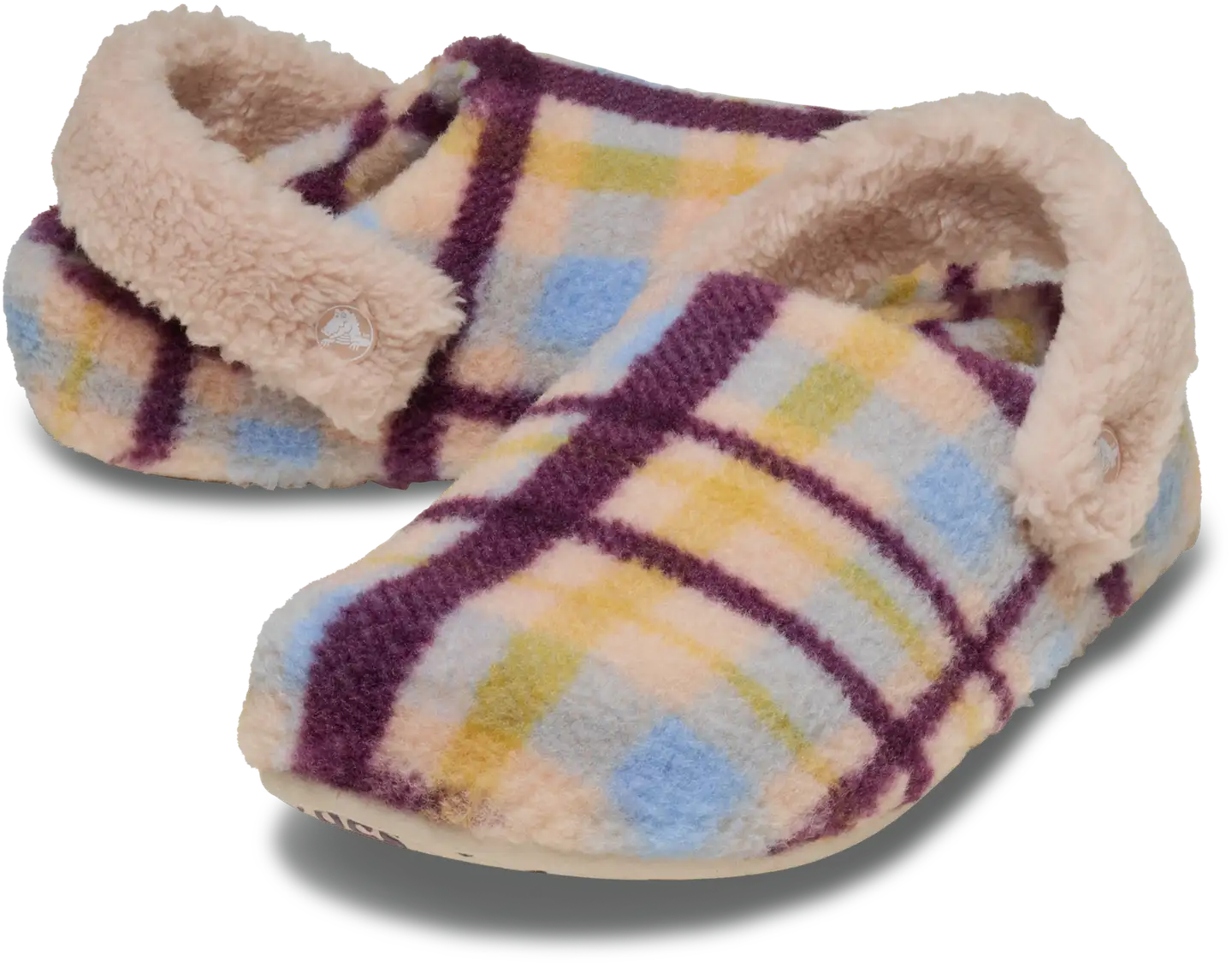 Crocs naisten tohveli Classic Cozzzy Plaid Slipper - Pink Caramel - 5