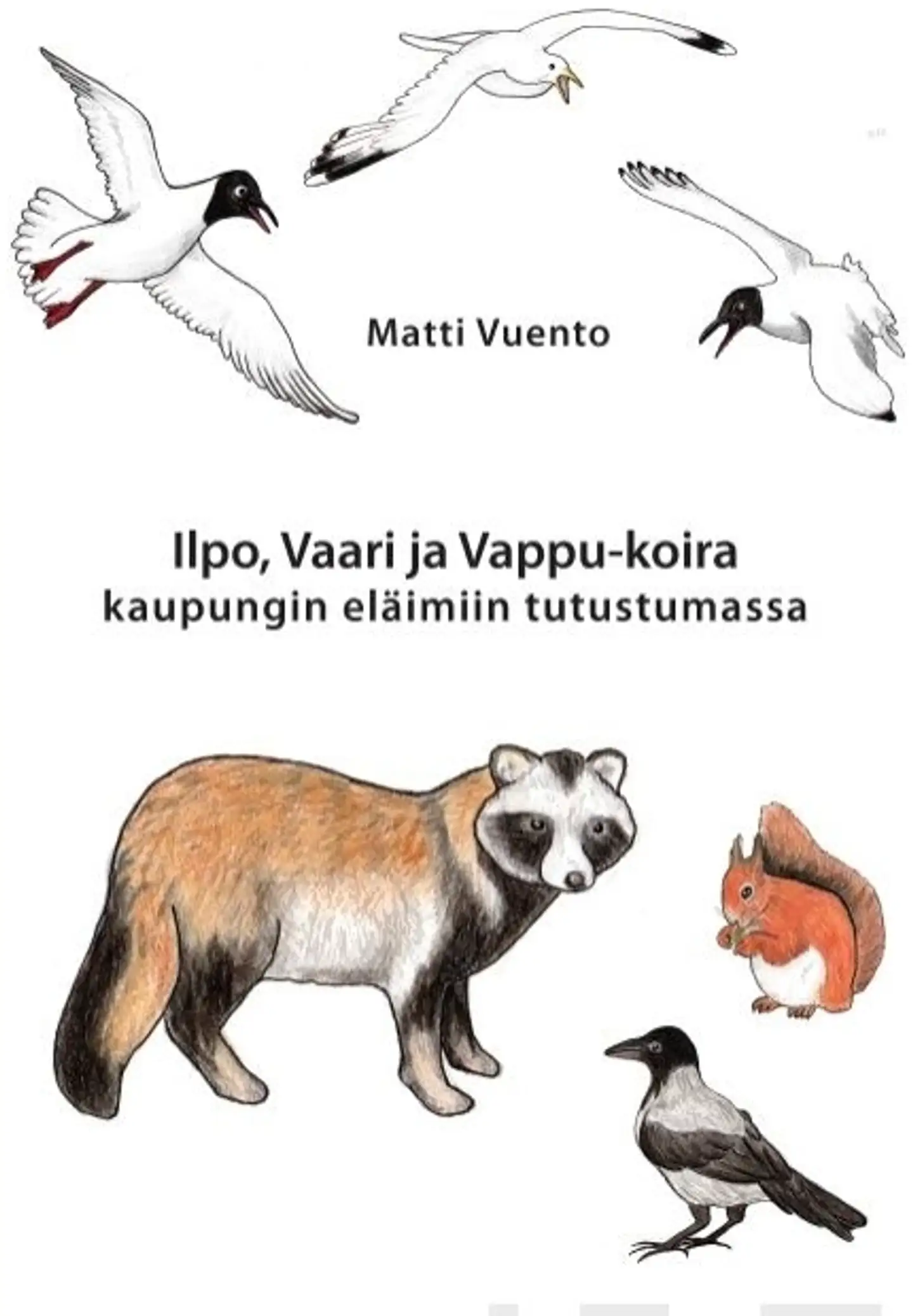 Vuento, Ilpo, Vaari ja Vappu-koira kaupungin eläimiin tutustumassa