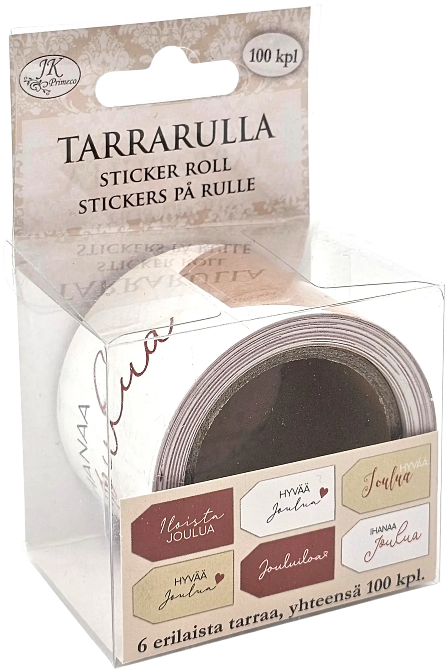 J.K. Primeco tarrarulla Pakettikortit joulu 100kpl - 1