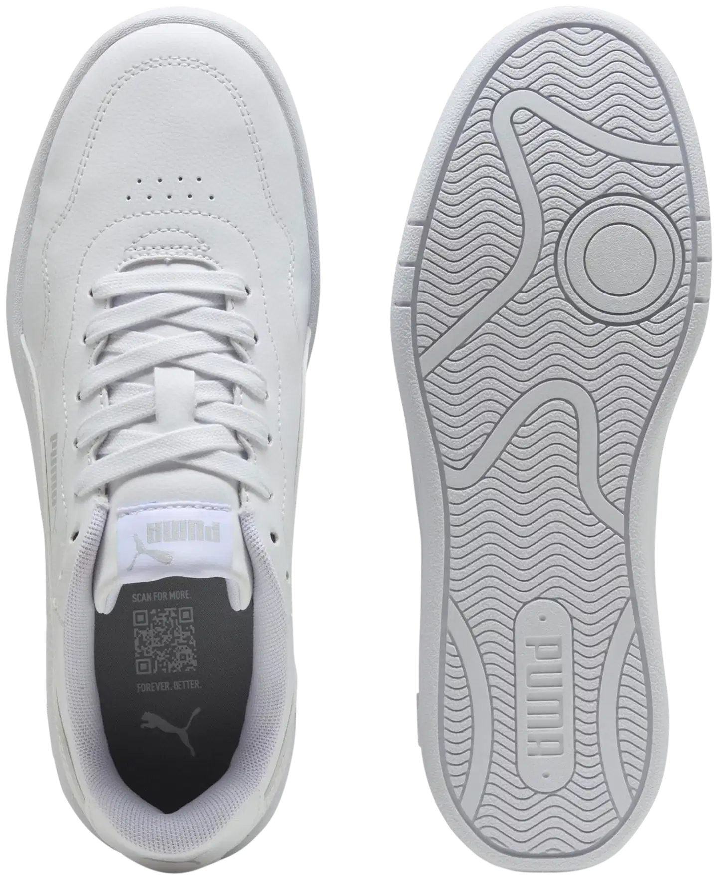 Puma naisten tennari Court Lally - White-White-Cool Light Gray - 5