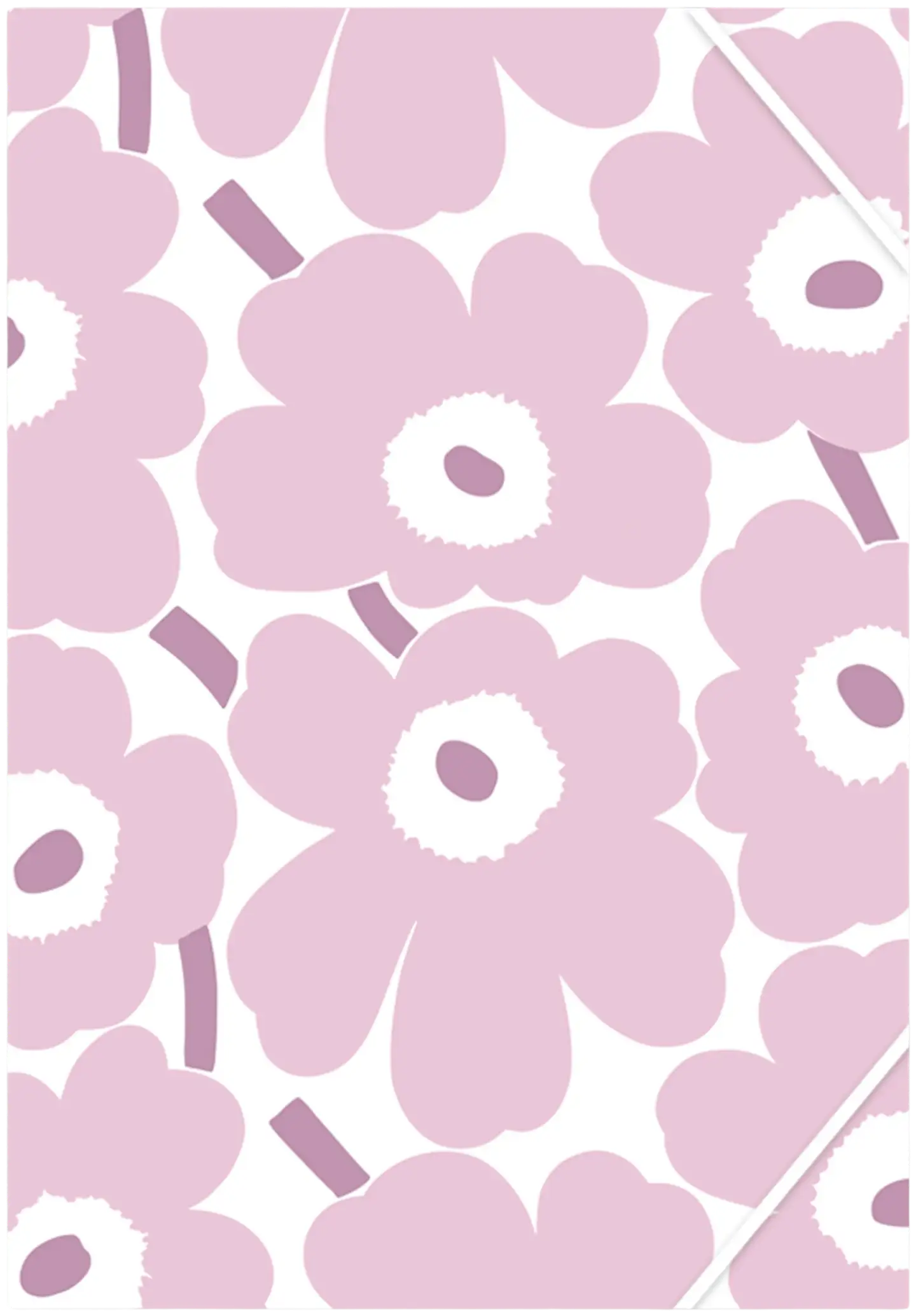 Marimekko kulmalukkokansio A4 Unikko vaaleanpunainen