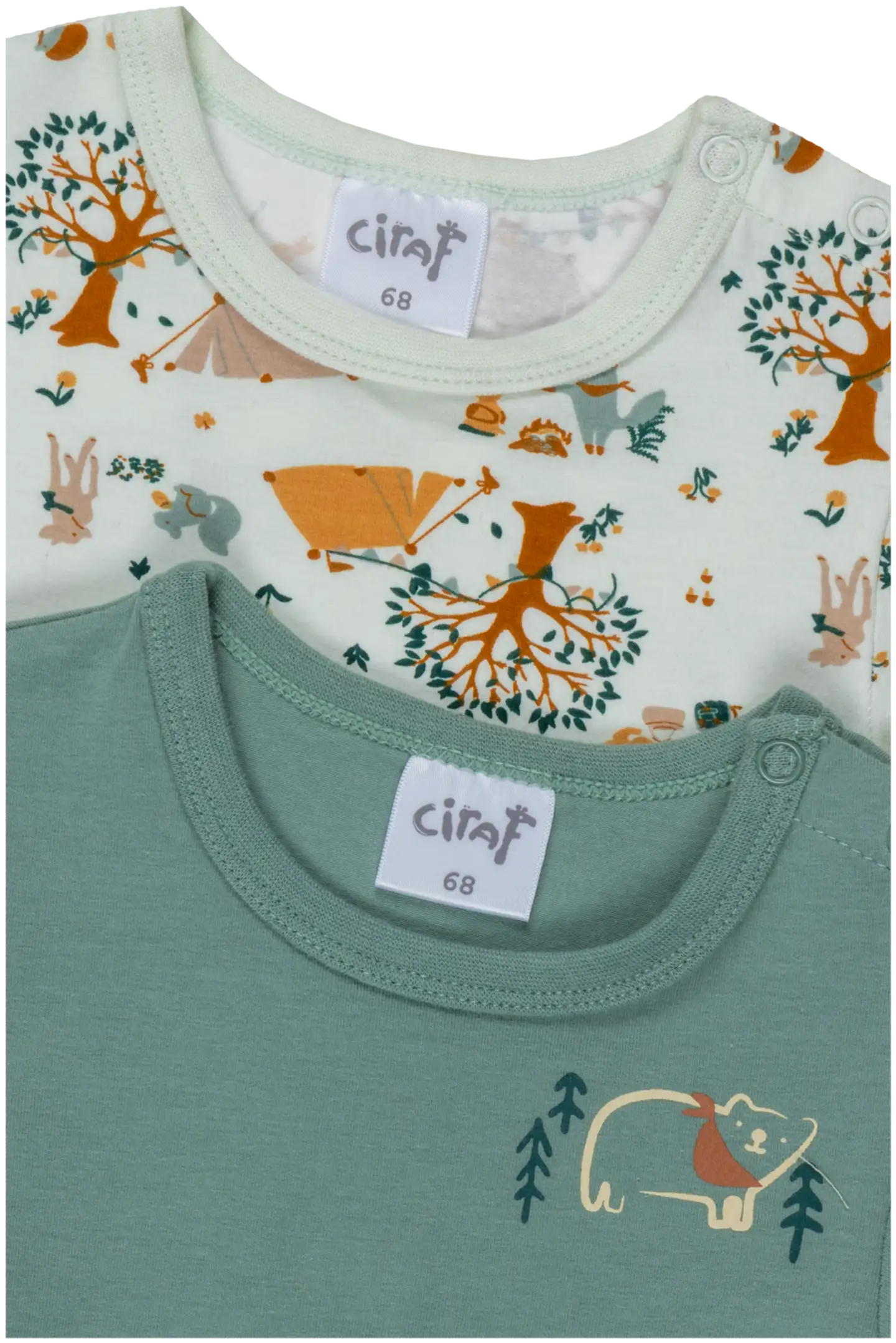 Ciraf vauvojen body Retkellä 250B260106 2-pack - 16-5808tcx iceberg green - 3