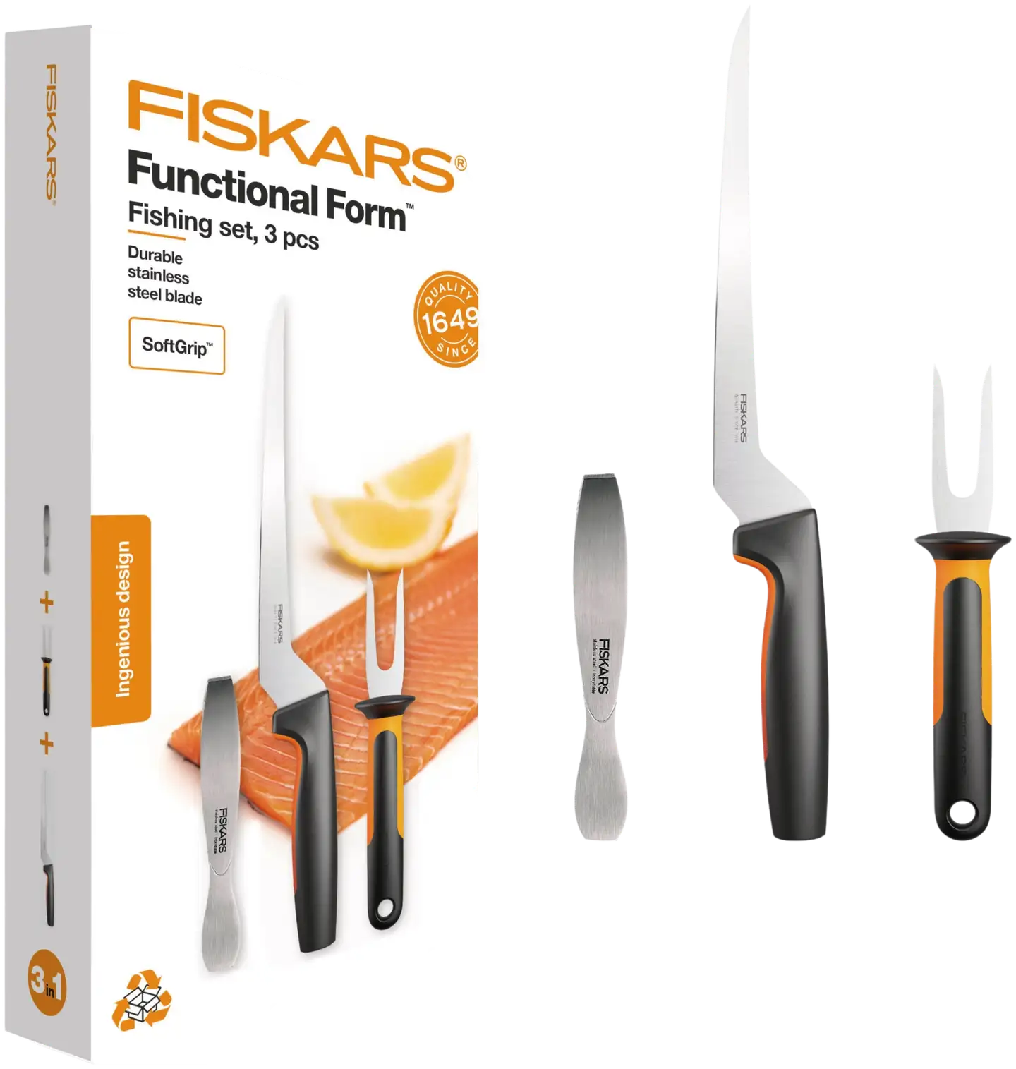 Fiskars FF Kalamestarin setti sis 3.osaa - 2