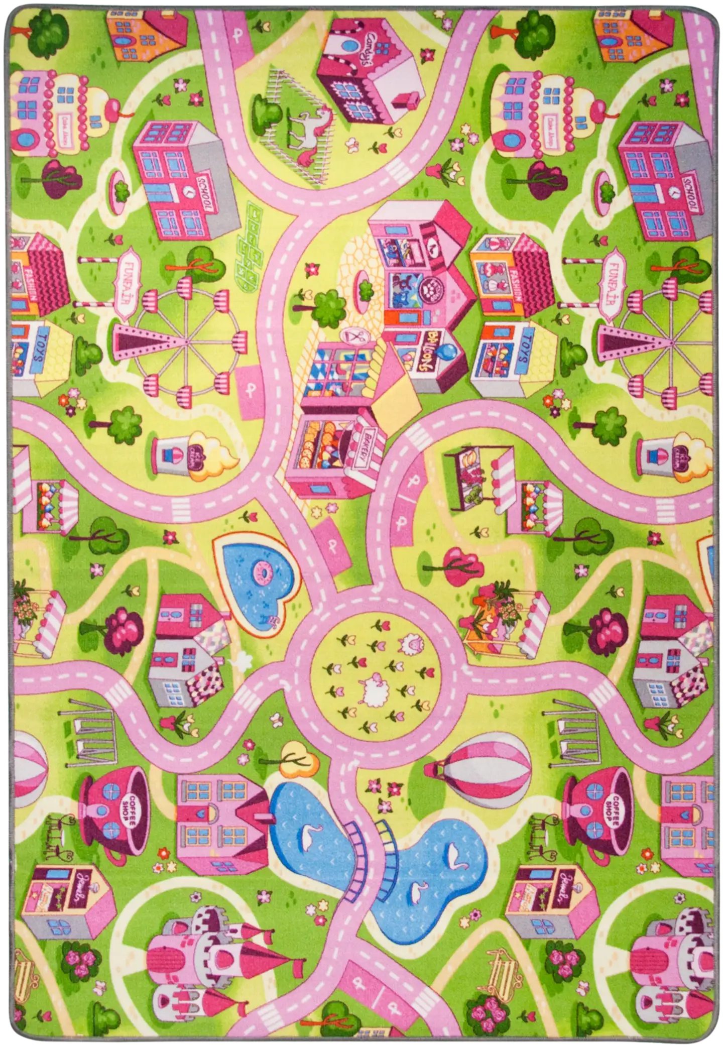 Hestia liikennematto Sweet town 95 x 133 cm