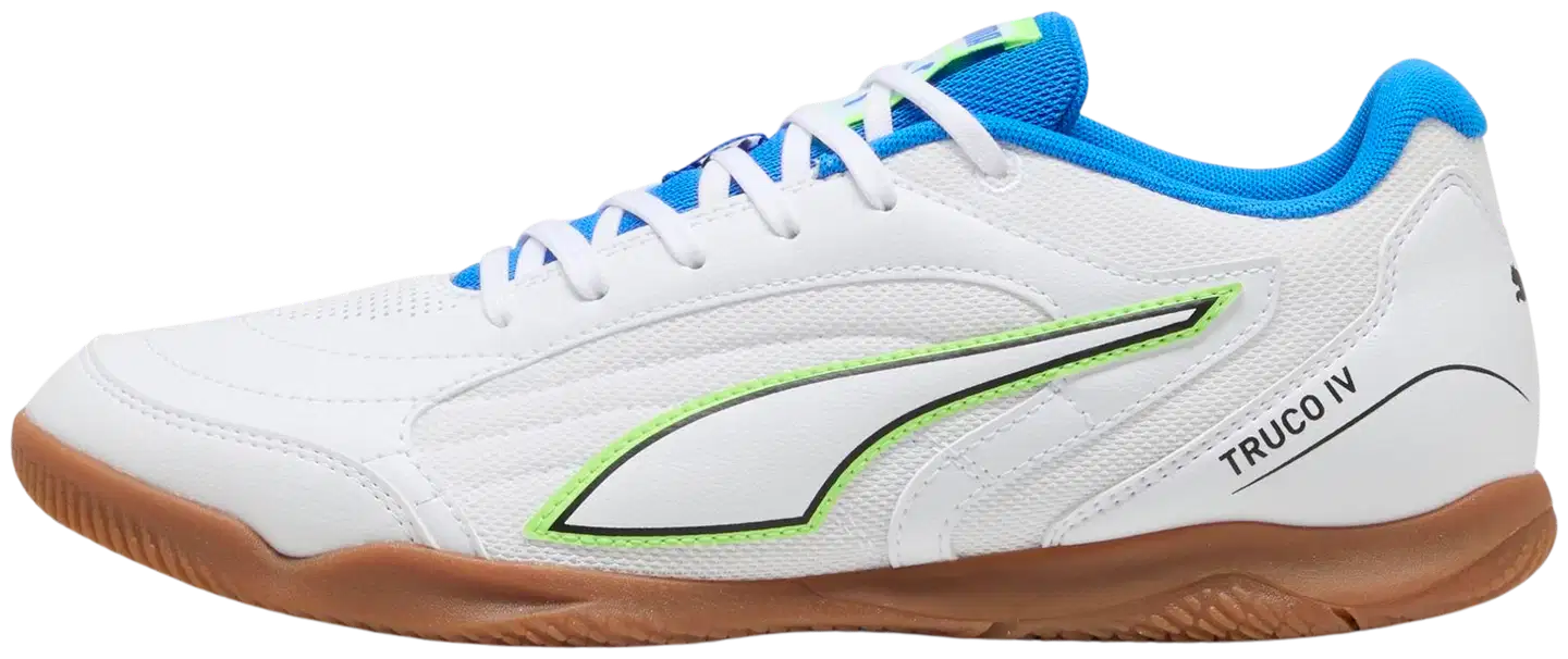 Puma miesten futsalkenkä Truco IV - White-Green Glare-Ultra Blue