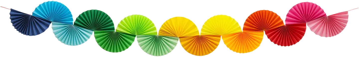 Paperinen viuhkakoriste värikäs 2,5 m