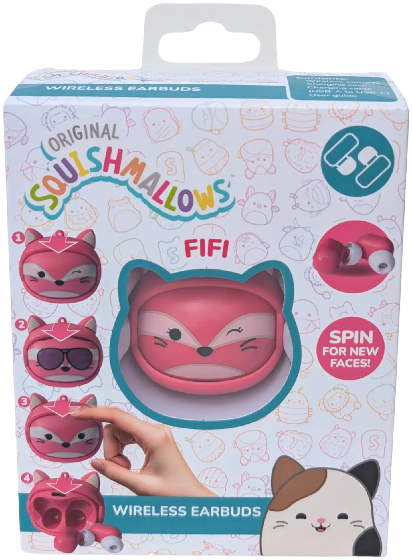 Squishmallows langattomat nappikuulokkeet Spin Fifi - 5