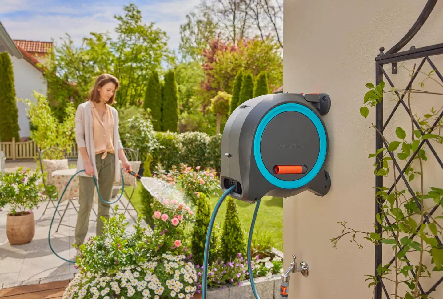 GARDENA  Letkukela Dual Manual M 20 m, seinäkiinnitys / siirrettävä - 8