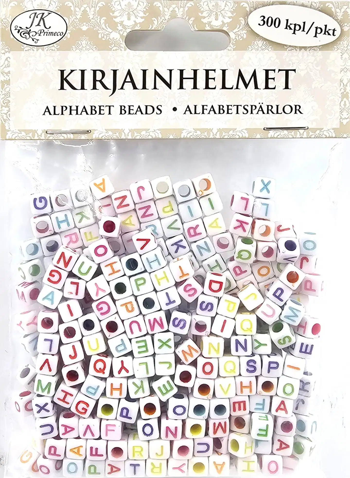 J.K. Primeco kirjainhelmet värilajitelma 300kpl