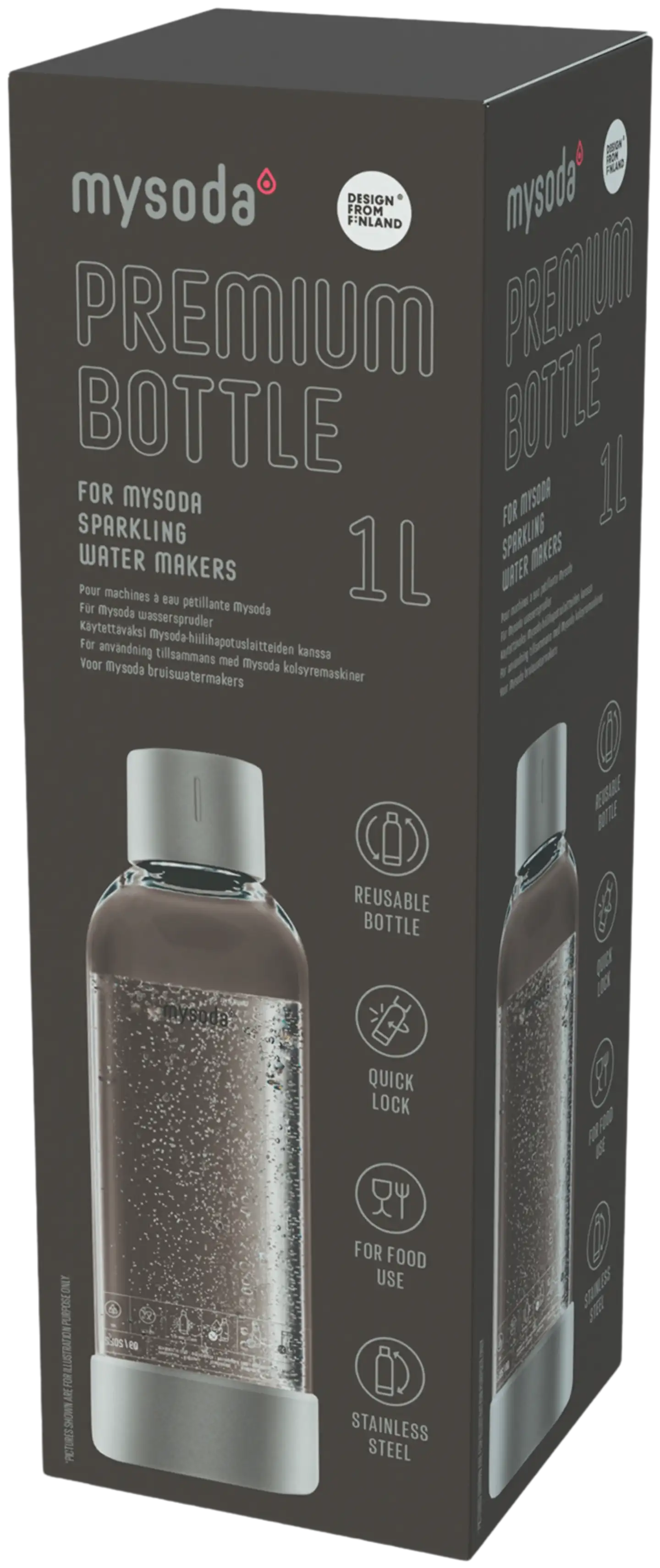 Mysoda Premium Silver 1.0L juomapullo - 2