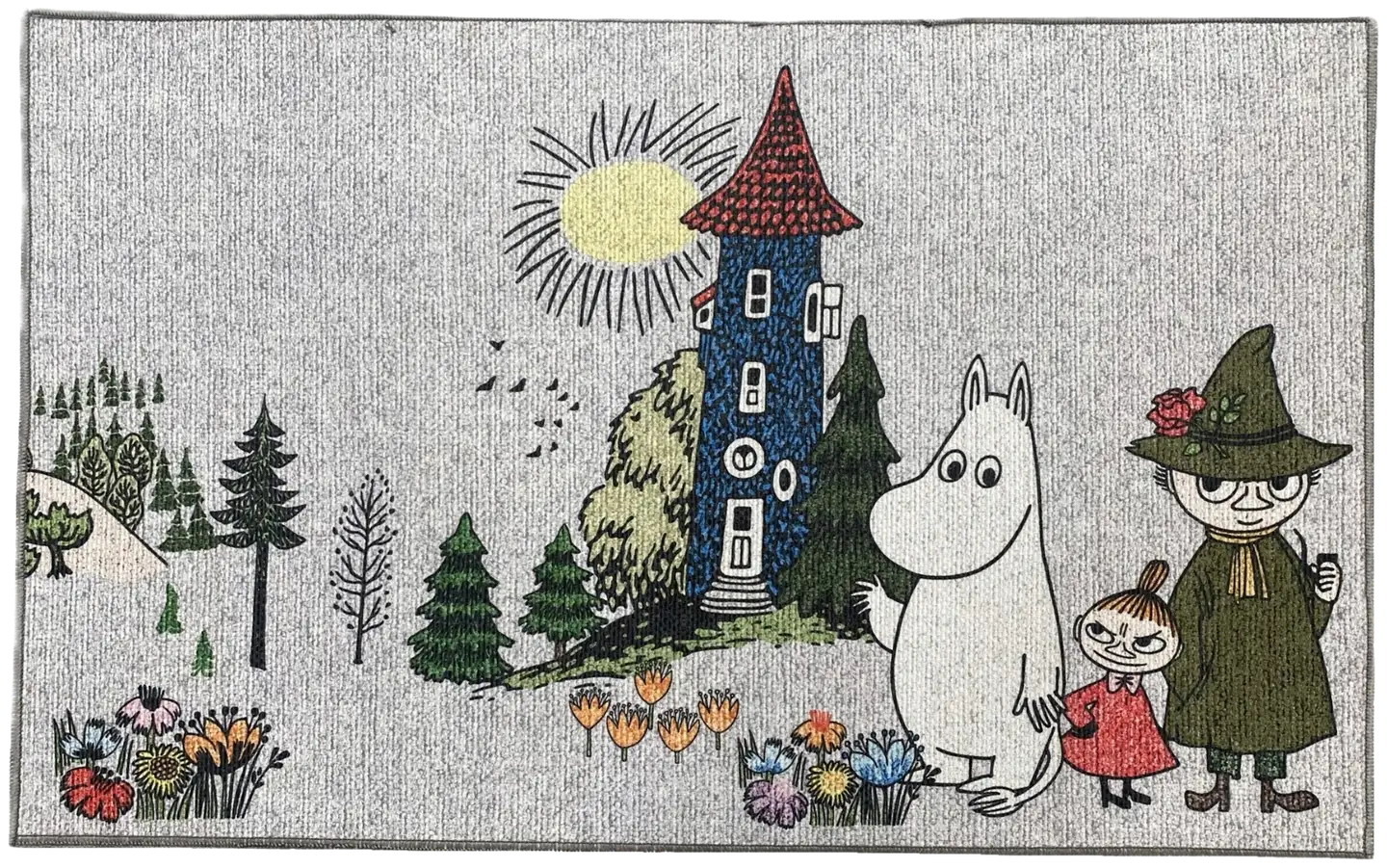 Muumi kynnysmatto Muumilaakso 50x80 cm harmaa